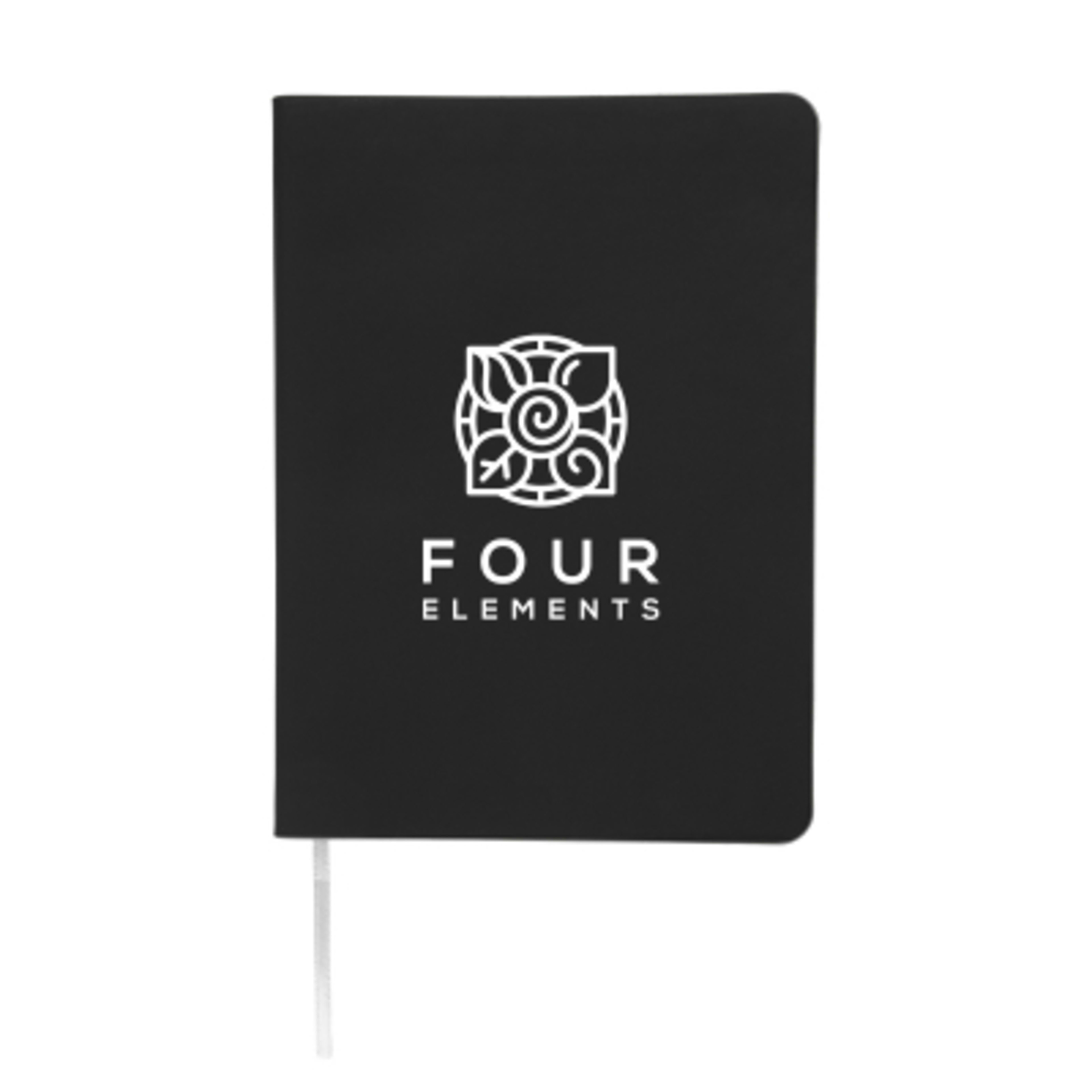 Hardcover Journal rPET Recycled Cover - 5 x 7 in - FSC/Black/Gray - Silkscreen - product view 4