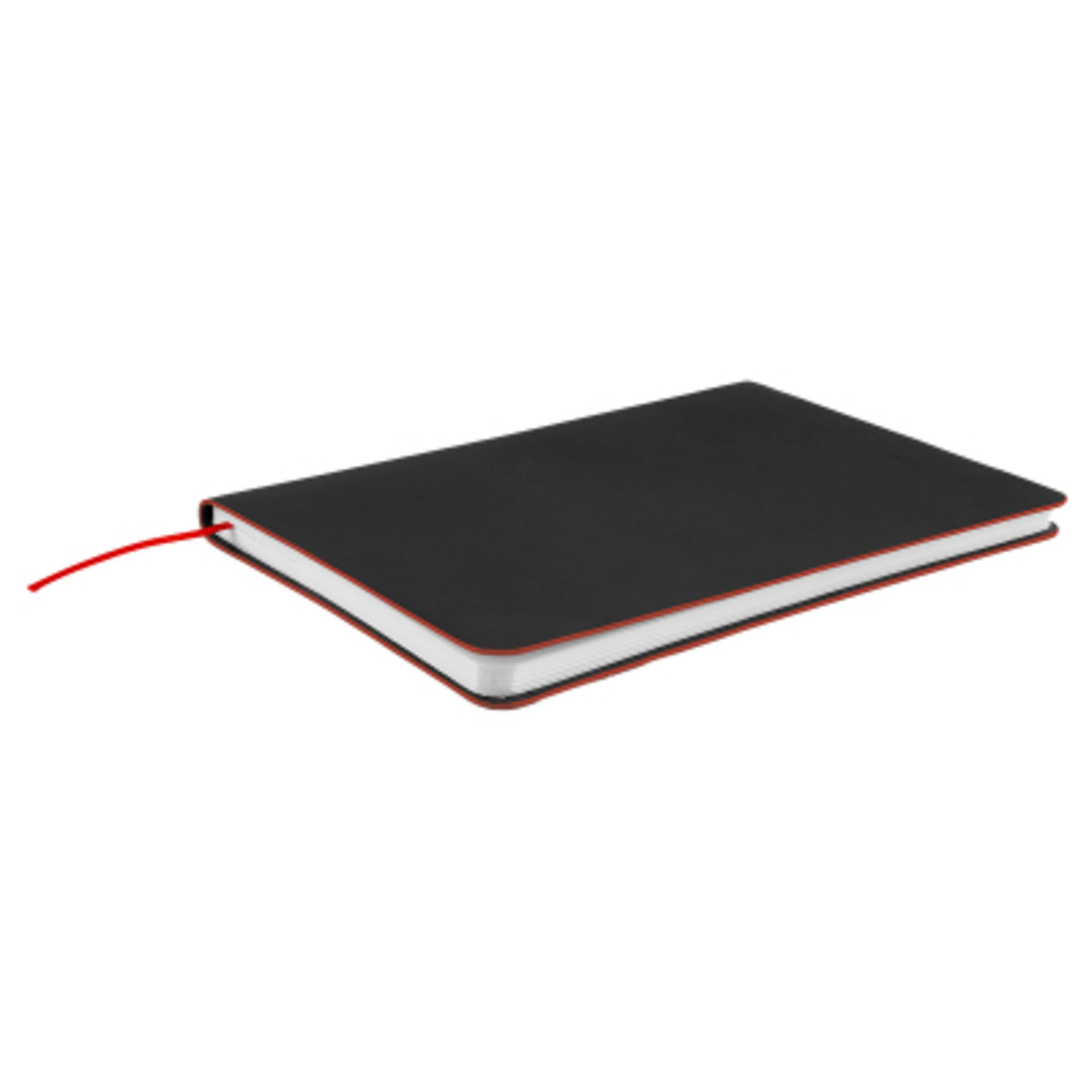 Hardcover Journal rPET Recycled Cover - 5 x 7 in - FSC/Black/Red - Angle - product view 8