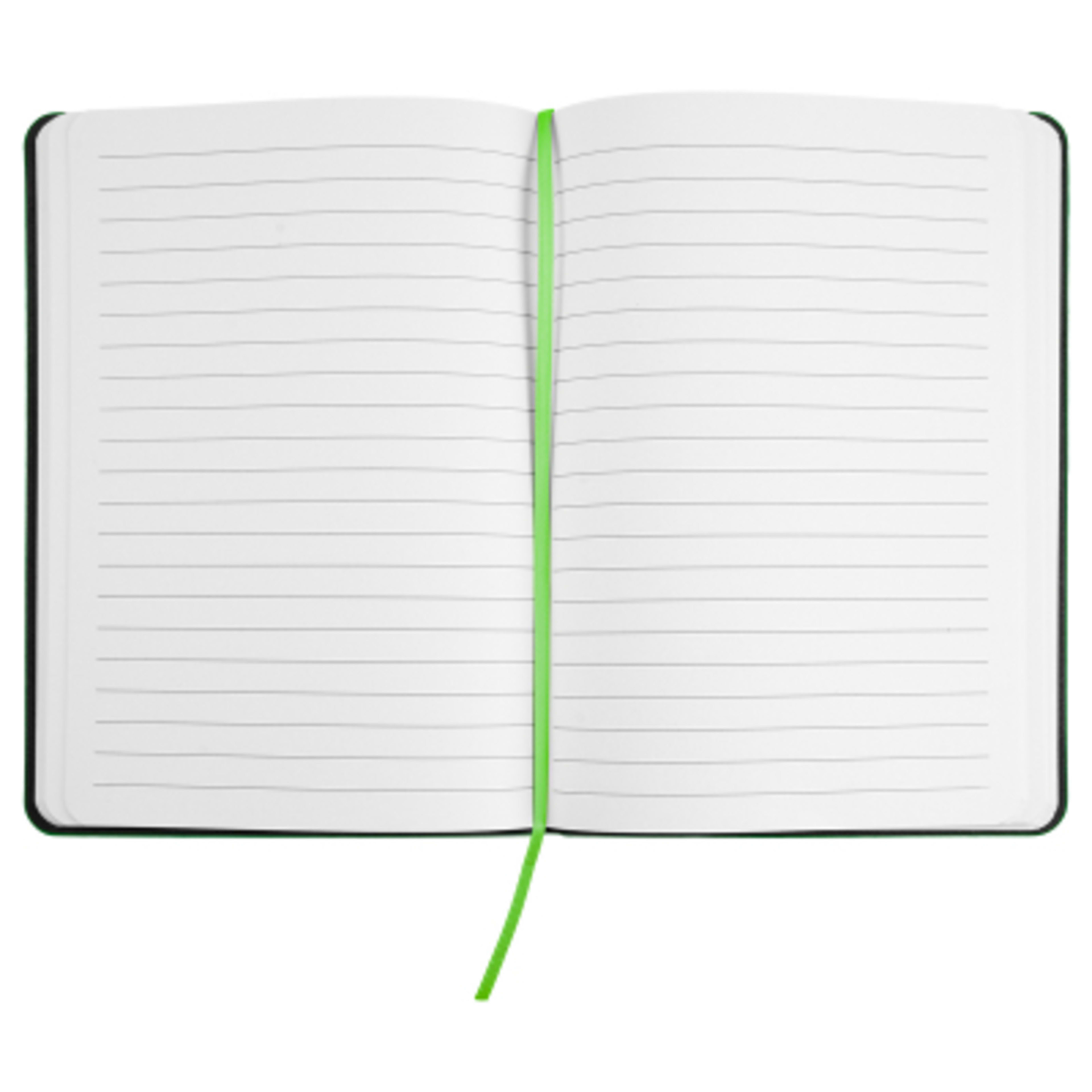 Hardcover Journal rPET Recycled Cover - 5 x 7 in - FSC/Black/Green - Open - product view 10