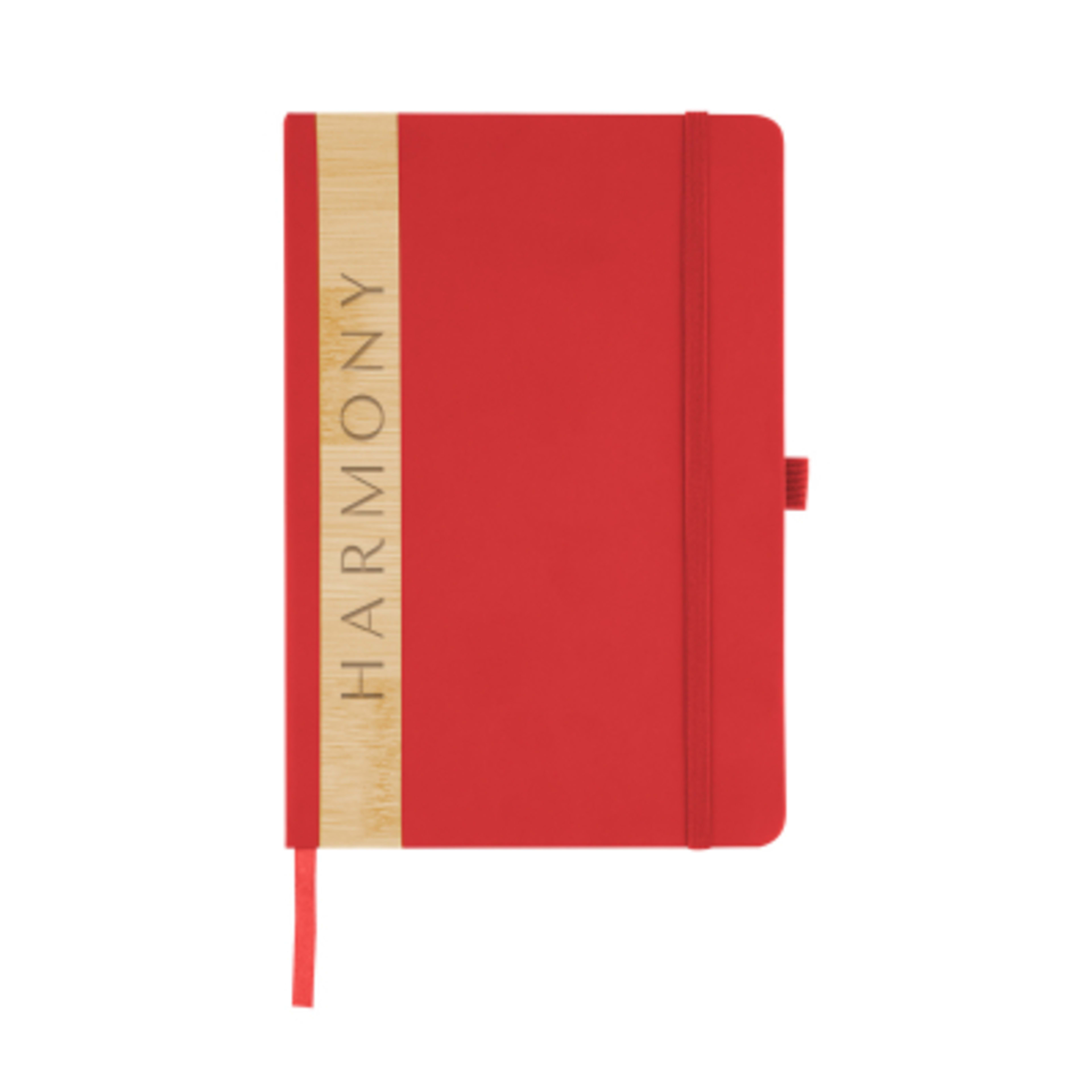 Journal Recycled PU and Bamboo Accent 80 Page - 5 x 7 in - FSC/Red/BAM - Laser - product view 11