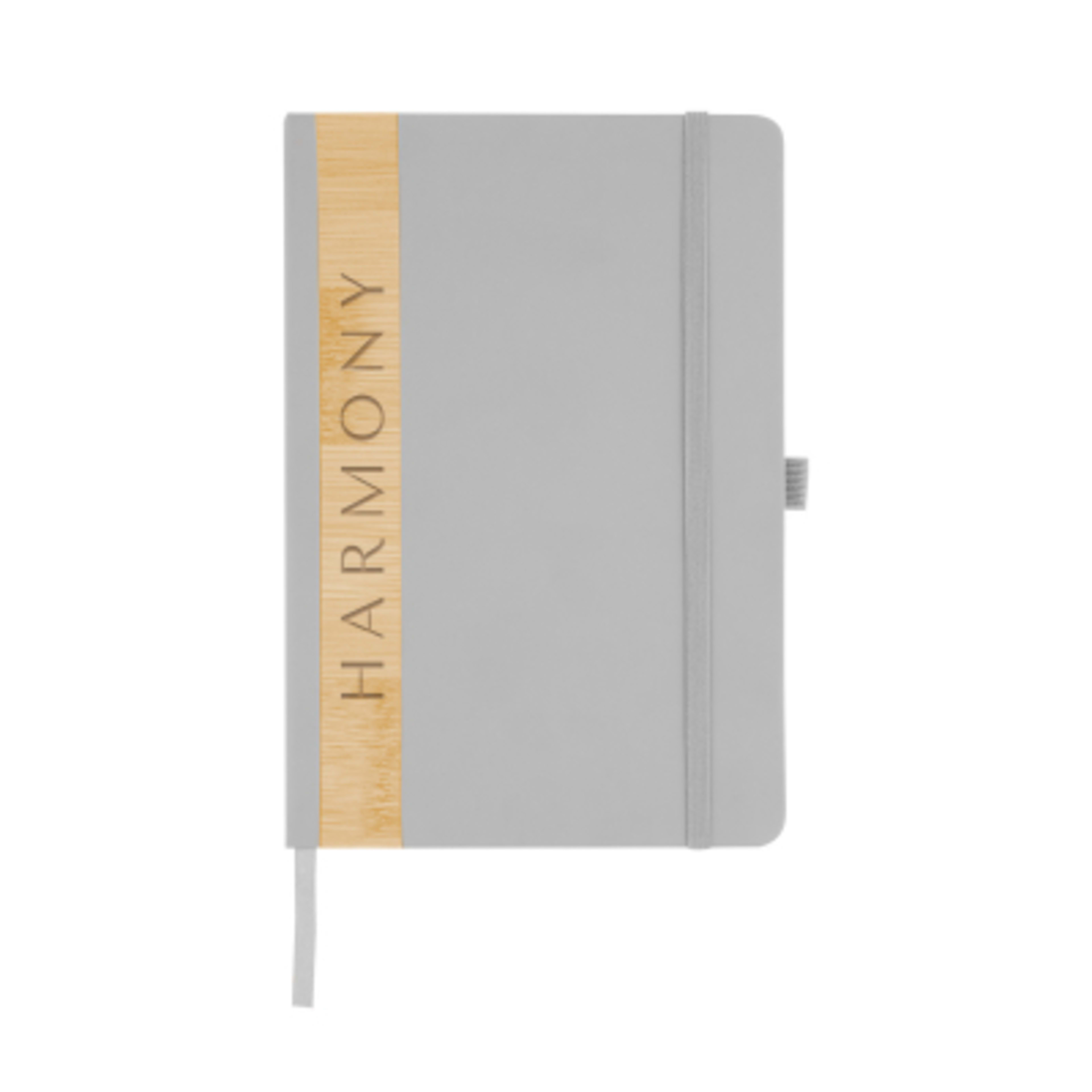 Journal Recycled PU and Bamboo Accent 80 Page - 5 x 7 in - FSC/Gray/BAM - Laser - product view 15