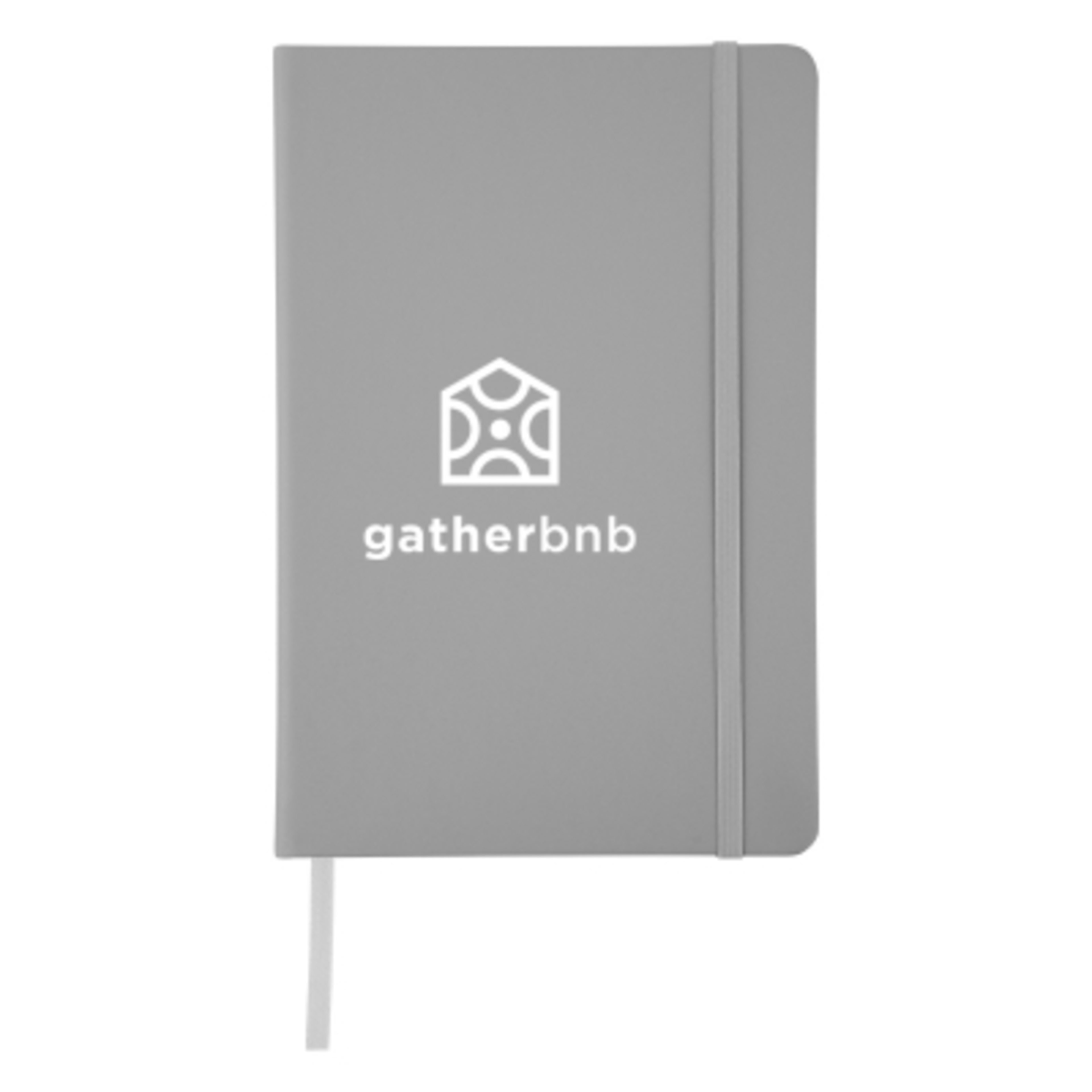 Journal Recycled PU 96 Page with Gusseted Pocket - 5¾ x 8½ in - FSC/Gray - Silkscreen - product view 11