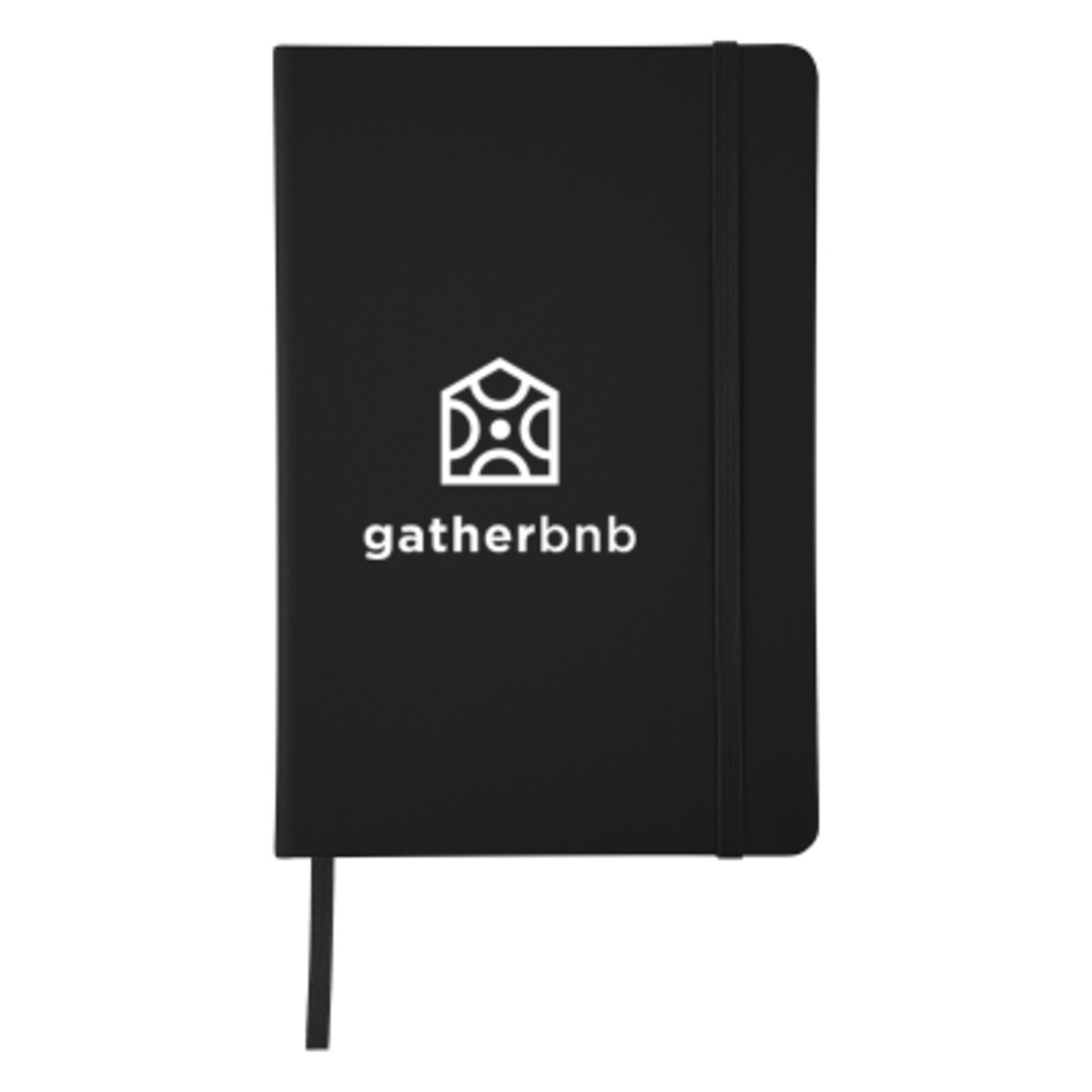 Journal Recycled PU 96 Page with Gusseted Pocket - 5¾ x 8½ in - FSC/Black - Silkscreen - product view 12