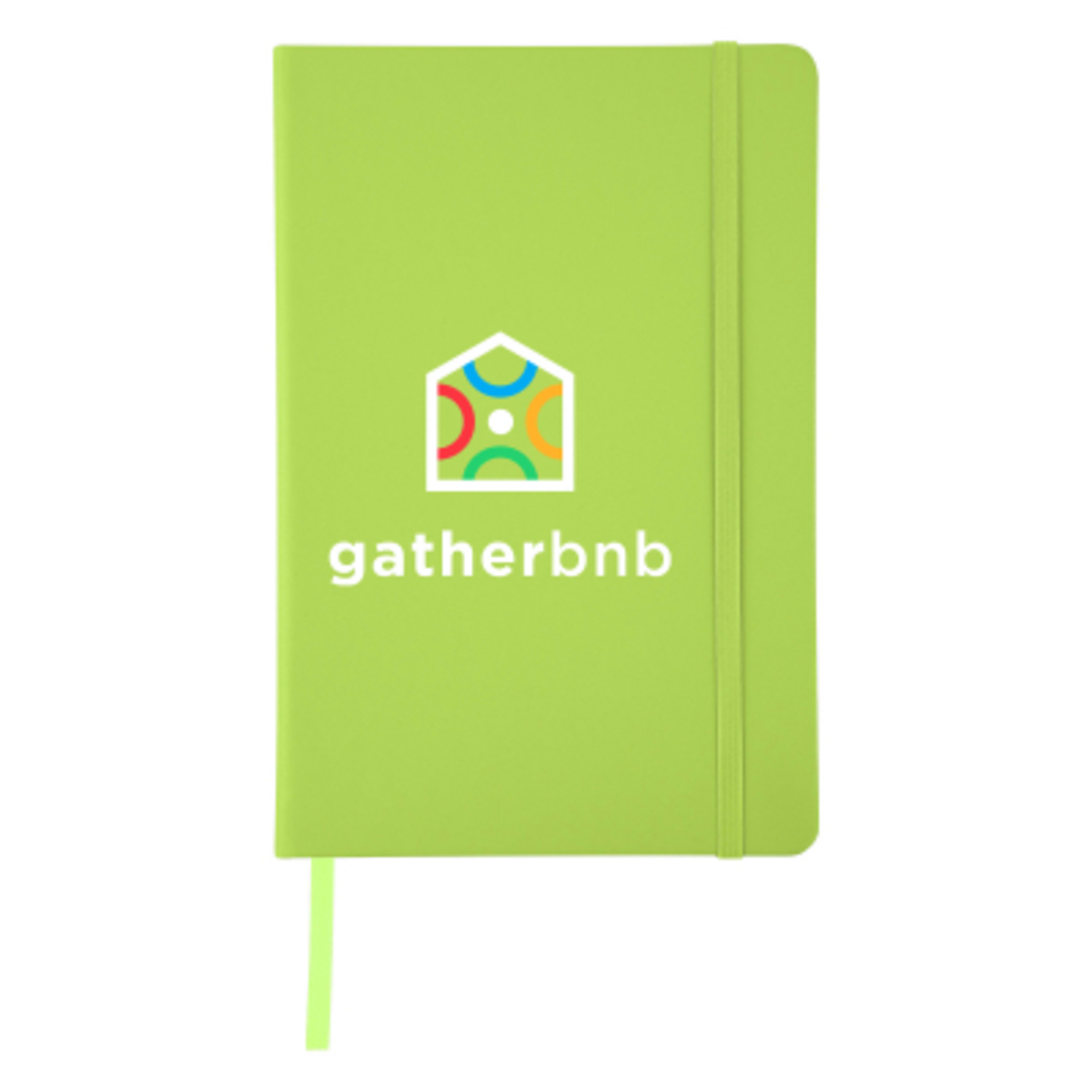 Journal Recycled PU 96 Page with Gusseted Pocket - 5¾ x 8½ in - FSC/Lime - Colorbrite - product view 13