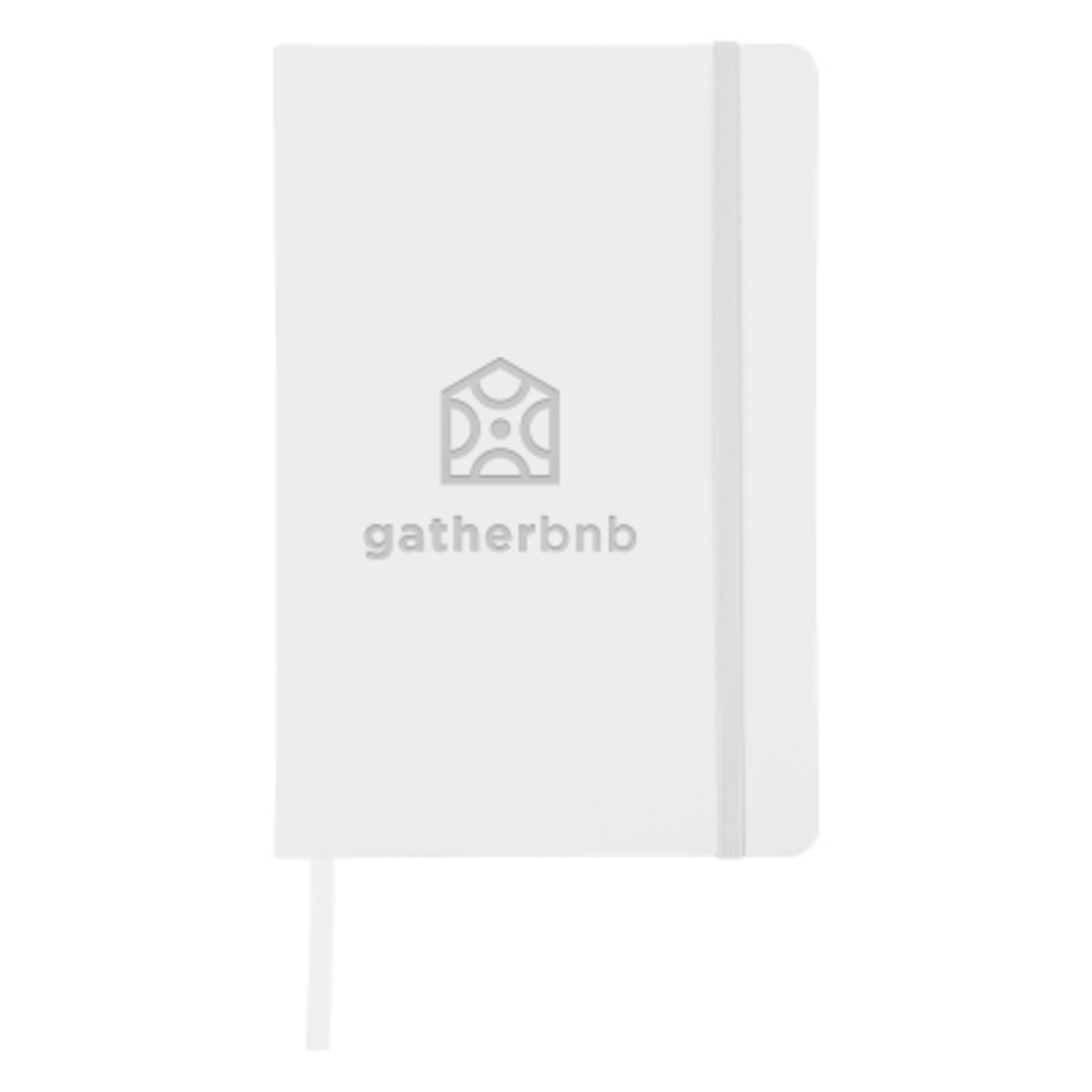 Journal Recycled PU 96 Page with Gusseted Pocket - 5¾ x 8½ in - FSC/White - Debossed - product view 18