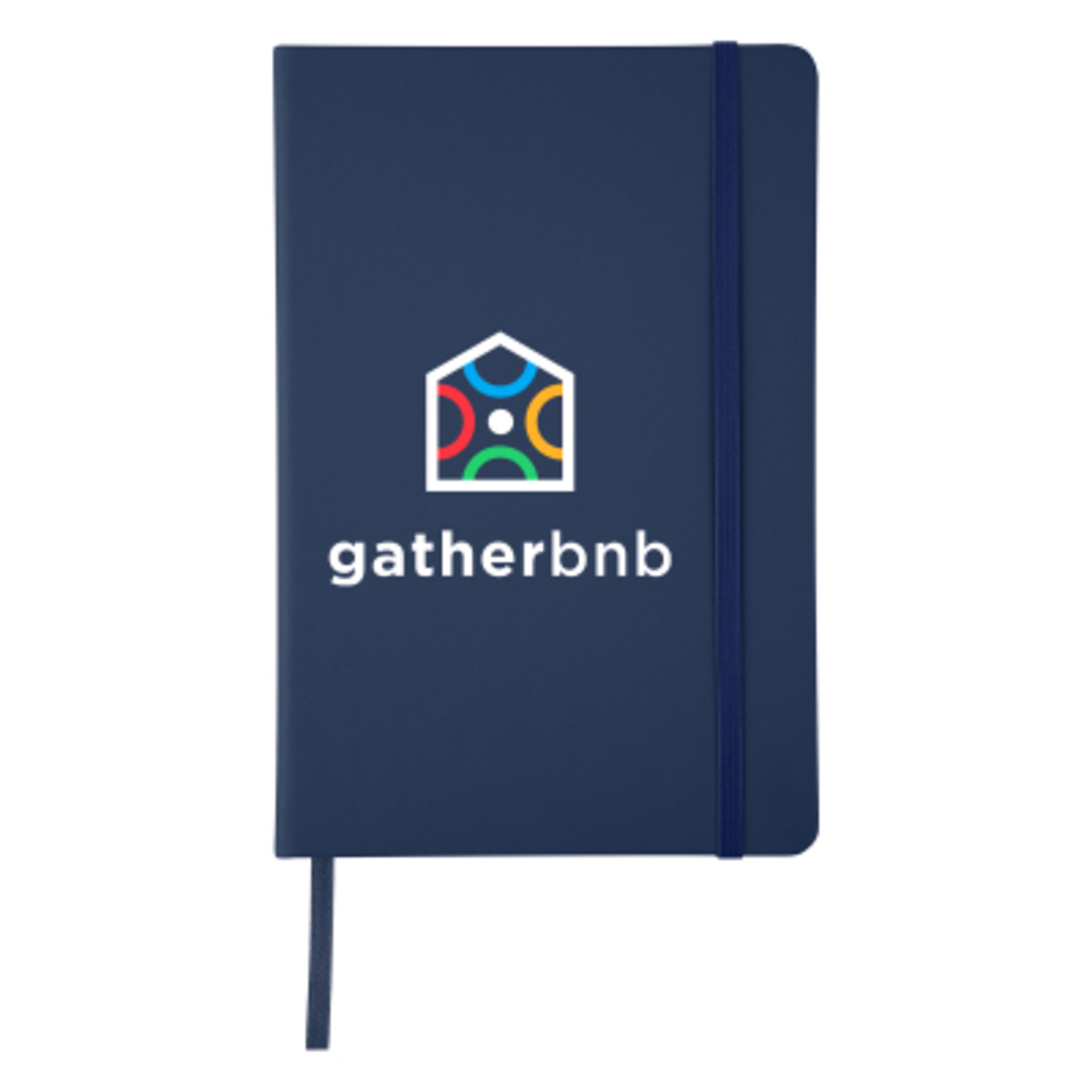 Journal Recycled PU 96 Page with Gusseted Pocket - 5¾ x 8½ in - FSC/Navy - Colorbrite - product view 26