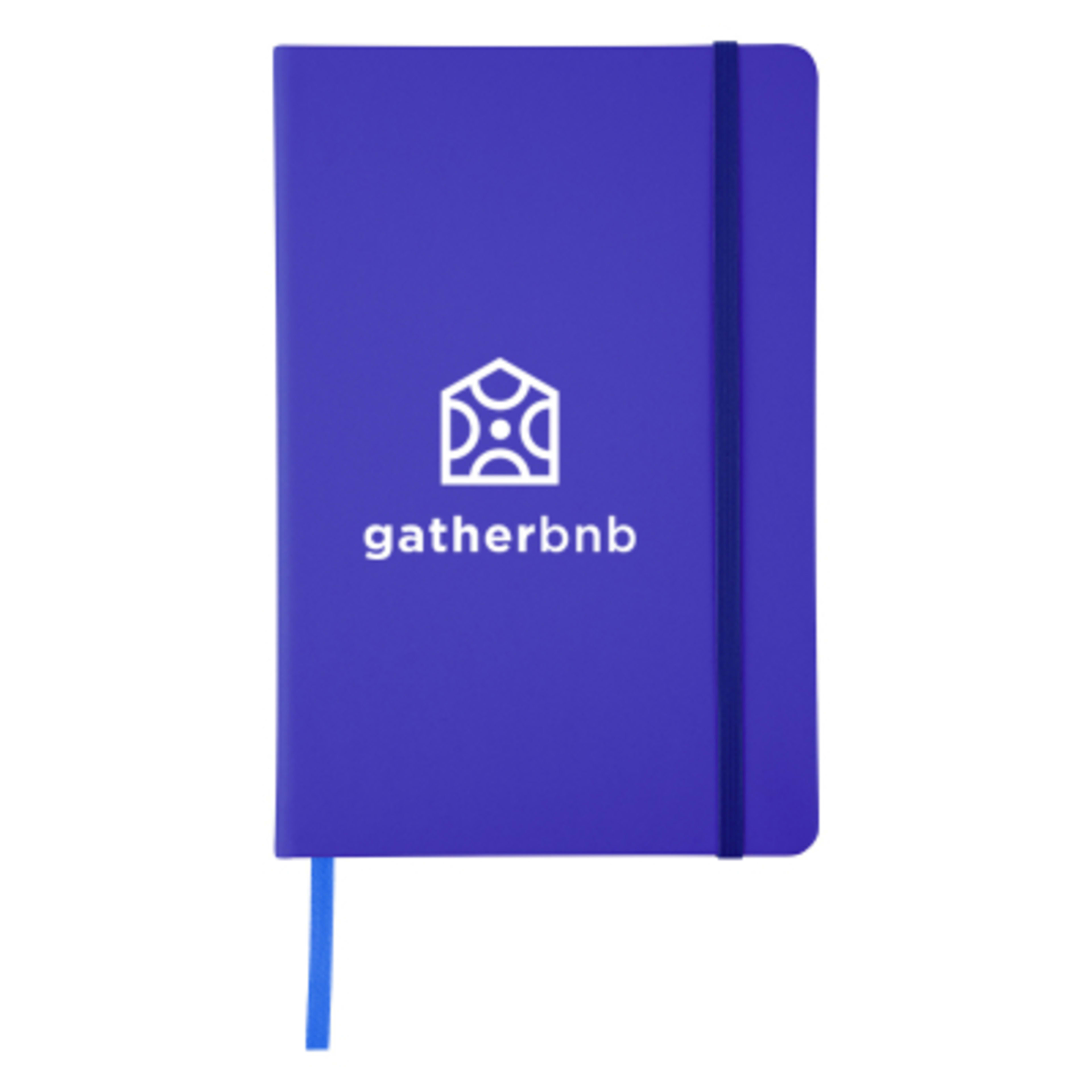 Journal Recycled PU 96 Page with Gusseted Pocket - 5¾ x 8½ in - FSC/Royal - Silkscreen - product view 4