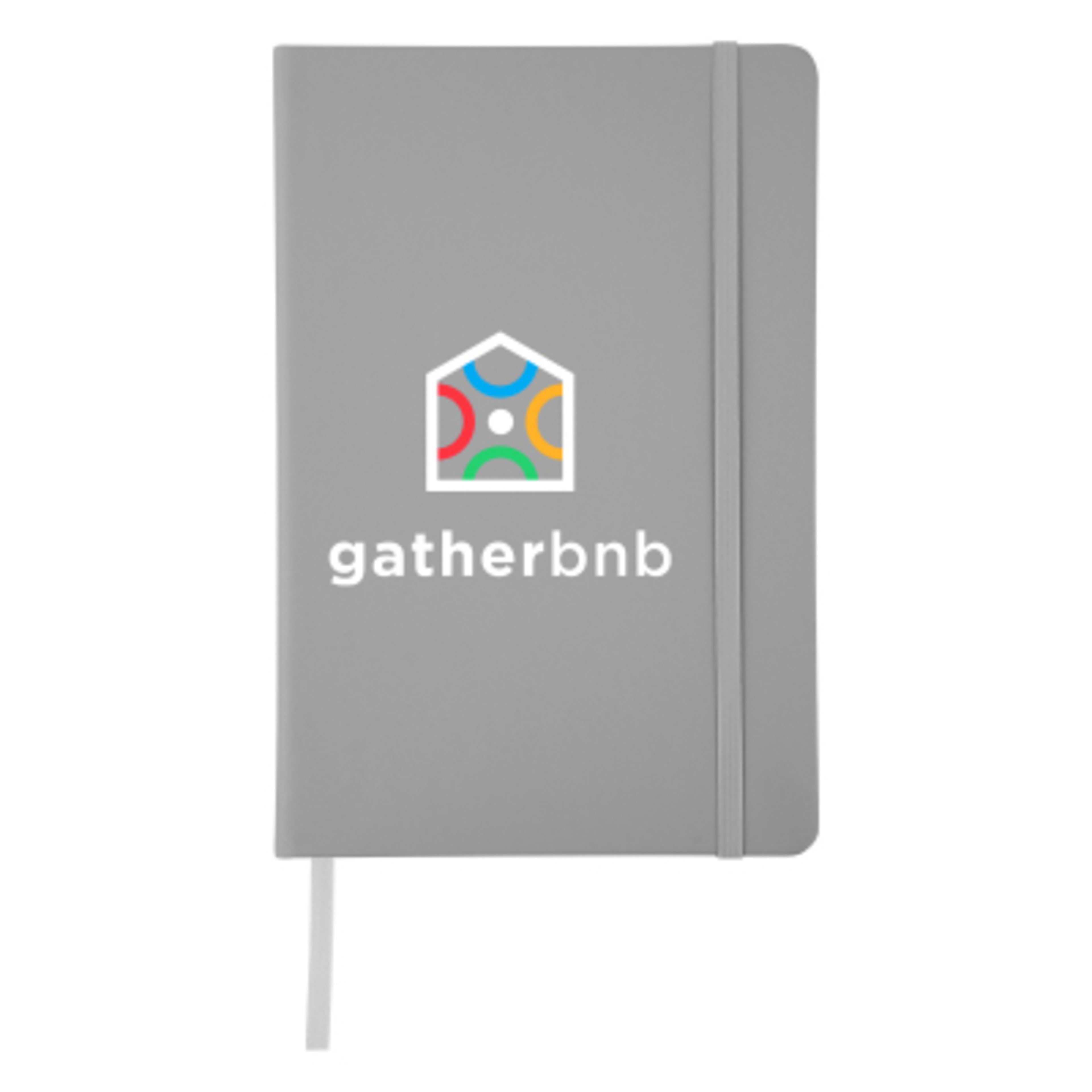 Journal Recycled PU 96 Page with Gusseted Pocket - 5¾ x 8½ in - FSC/Gray - Colorbrite - product view 35