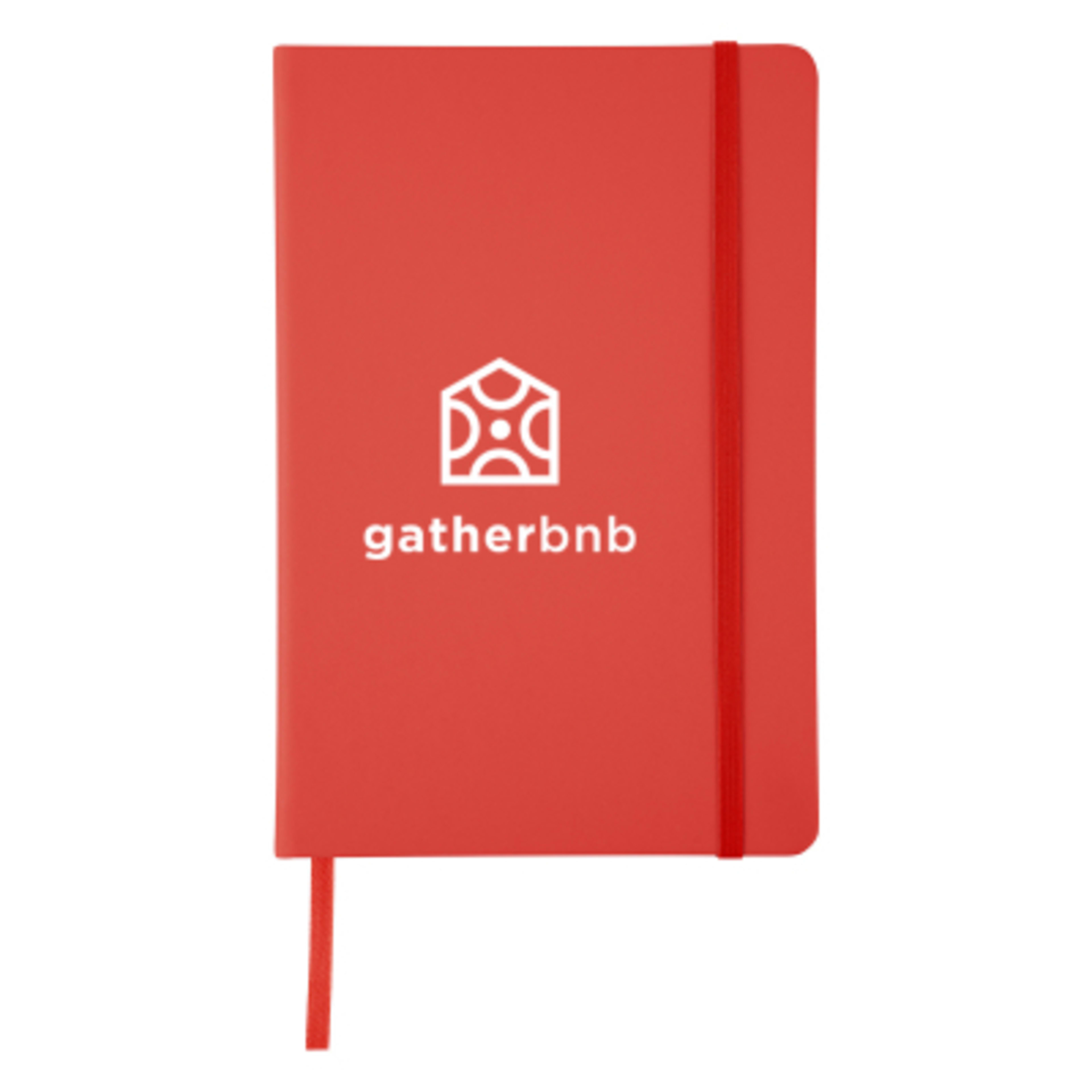 Journal Recycled PU 96 Page with Gusseted Pocket - 5¾ x 8½ in - FSC/Red - Silkscreen - product view 5