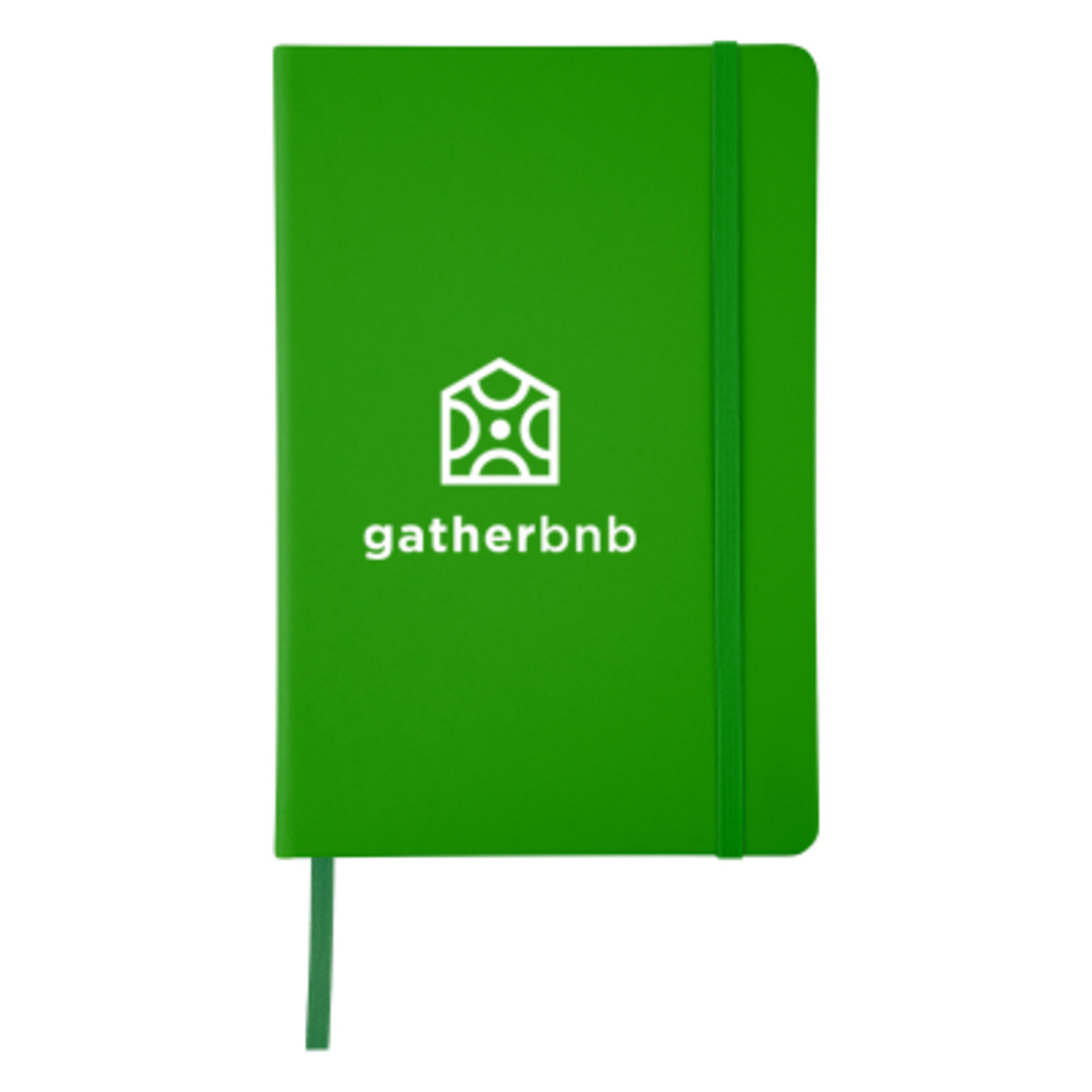 Journal Recycled PU 96 Page with Gusseted Pocket - 5¾ x 8½ in - FSC/Green - Silkscreen - product view 10