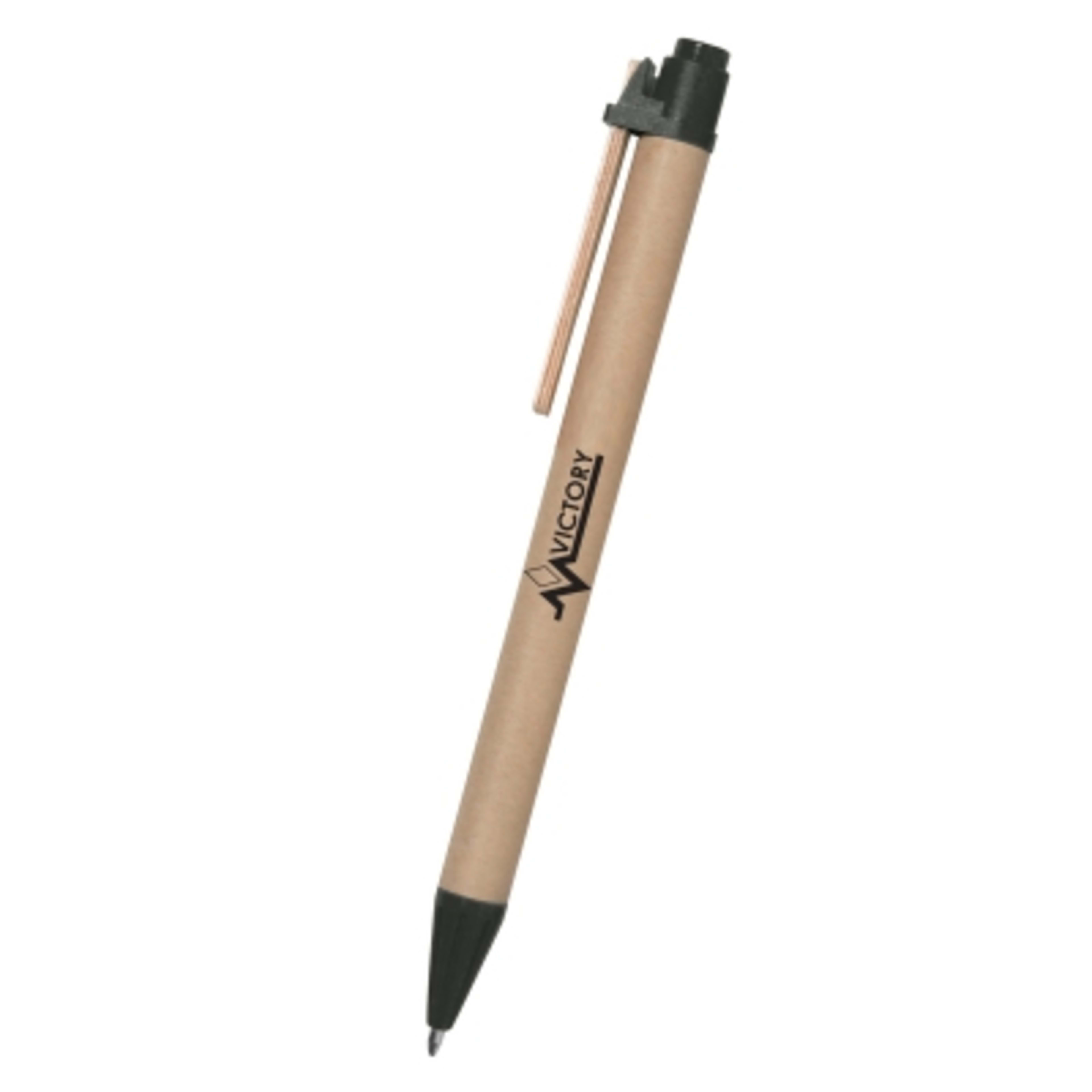 Pen Paper Barrel with Wooden Clip Plunger Action - 5½ in - Black - Padprint - product view 1