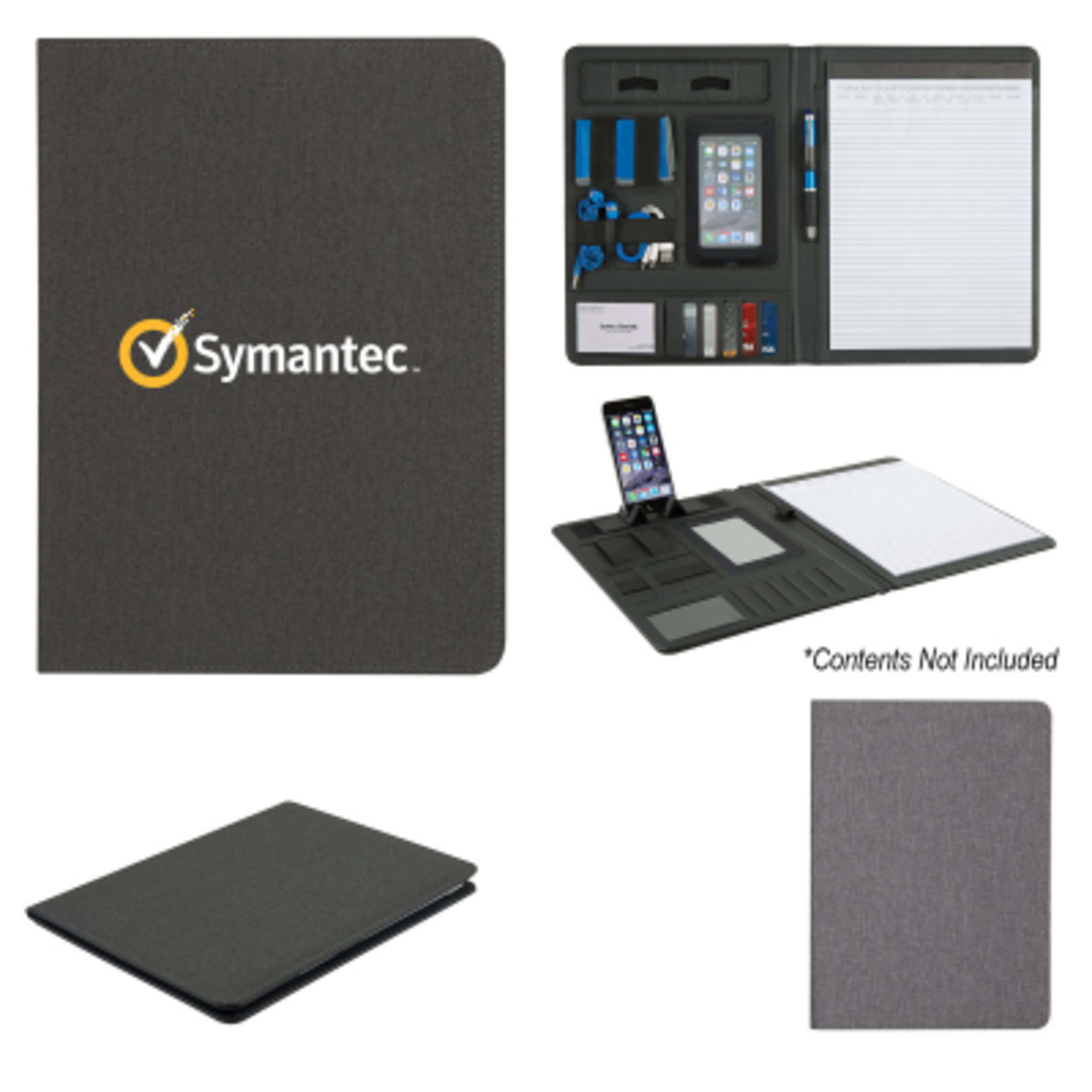 Padfolio Tech Polyester with Phone Stand - 9½ x 13 in - Group Shot - product view 3