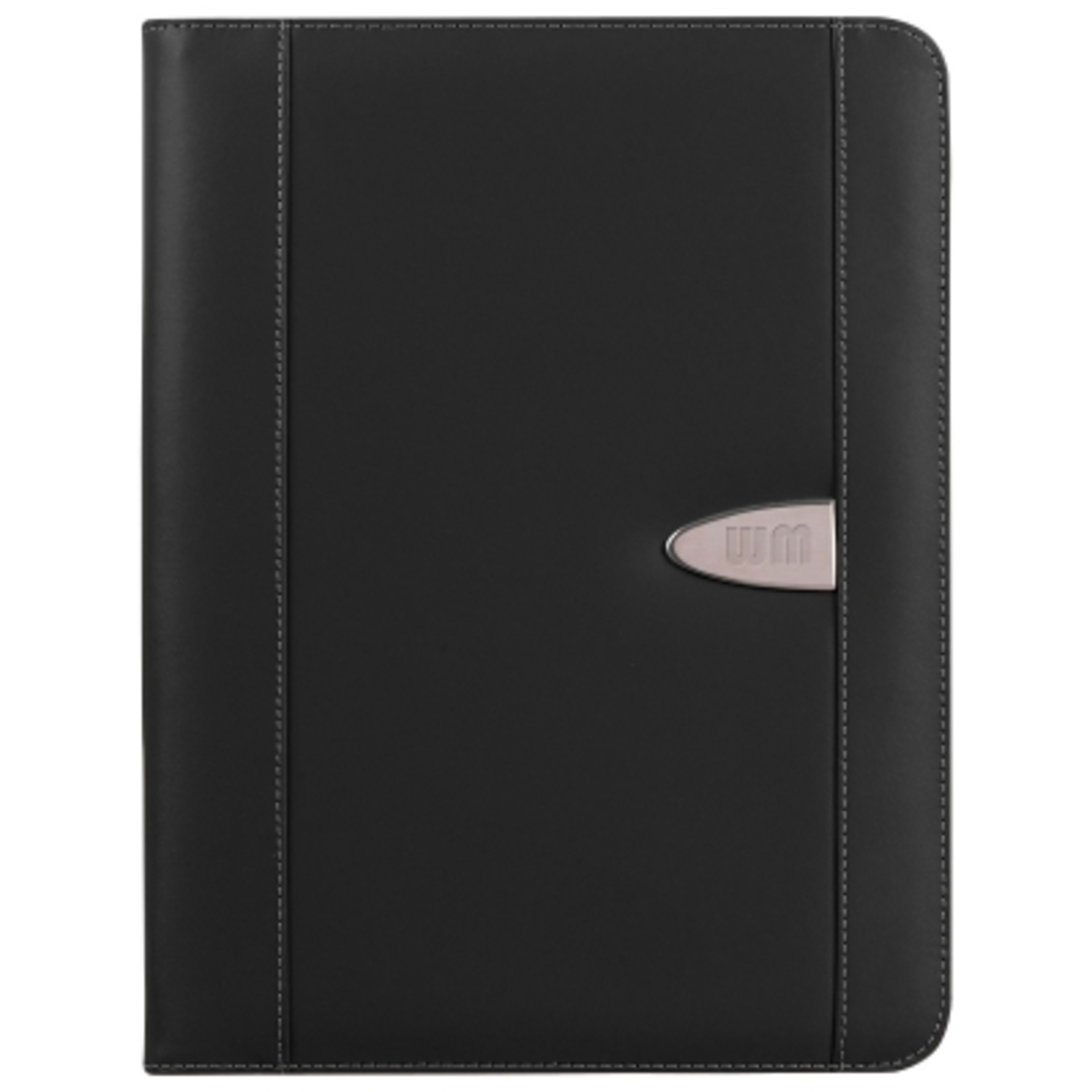Portfolio Bonded Leather Zippered with Calculator - 10 x 13.25 in - Black - Optional Laser - product view 2