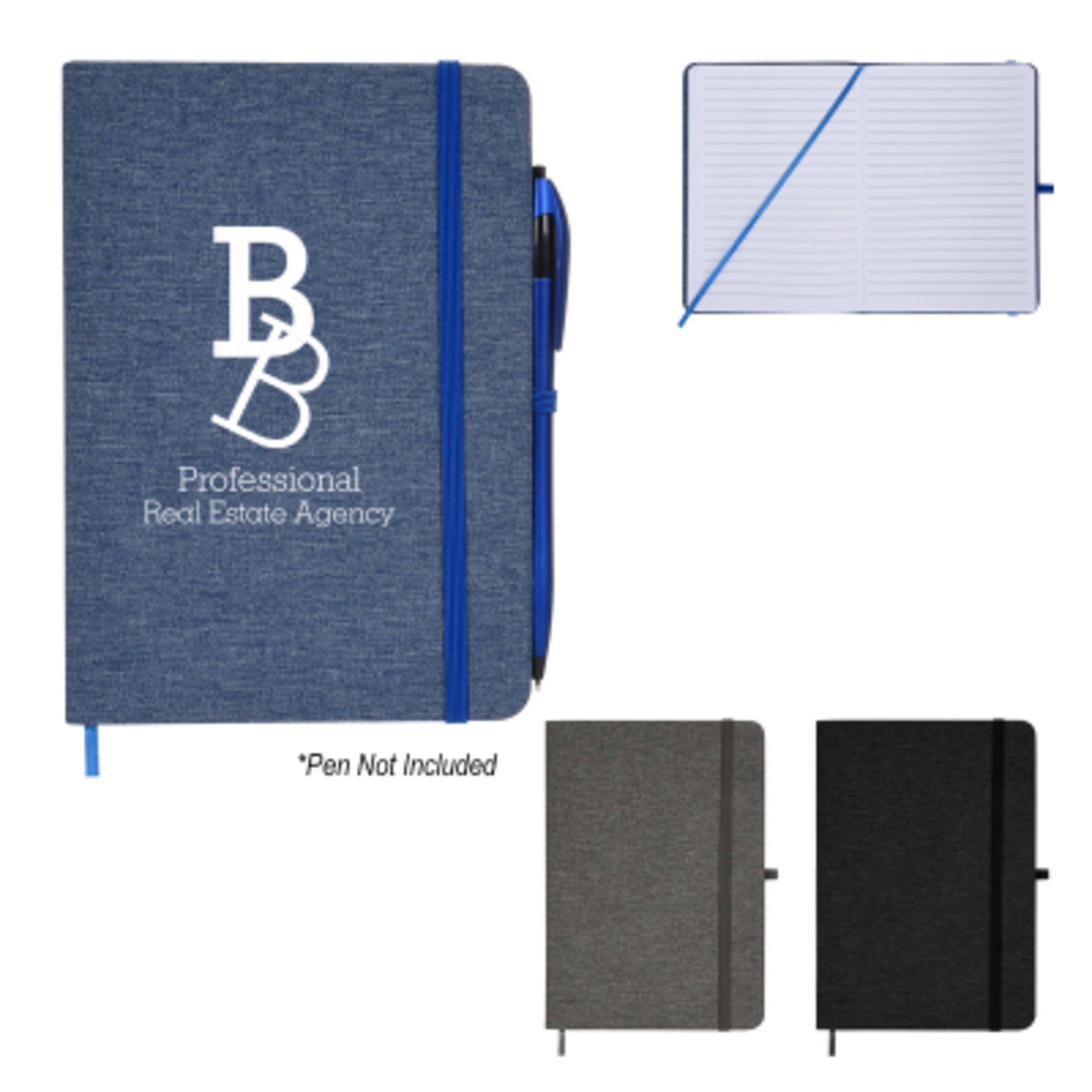 Journal Recycled Cotton Cover with Bookmark - 5 x 7 in - Group Shot - product view 2