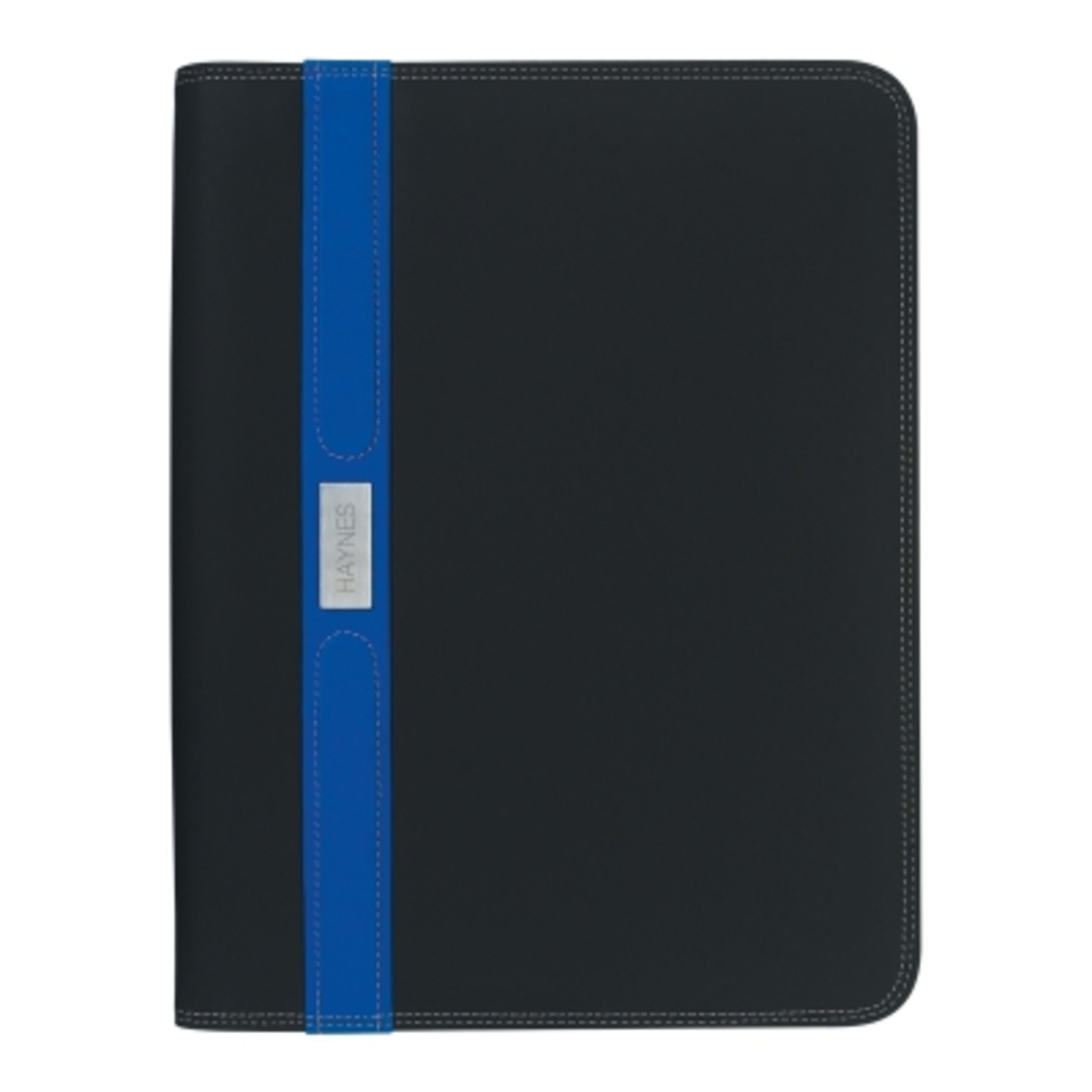 Portfolio PVC Zippered with Card Holders - 10.25 x 13.5 in - Black/Royal - Optional Laser - product view 2