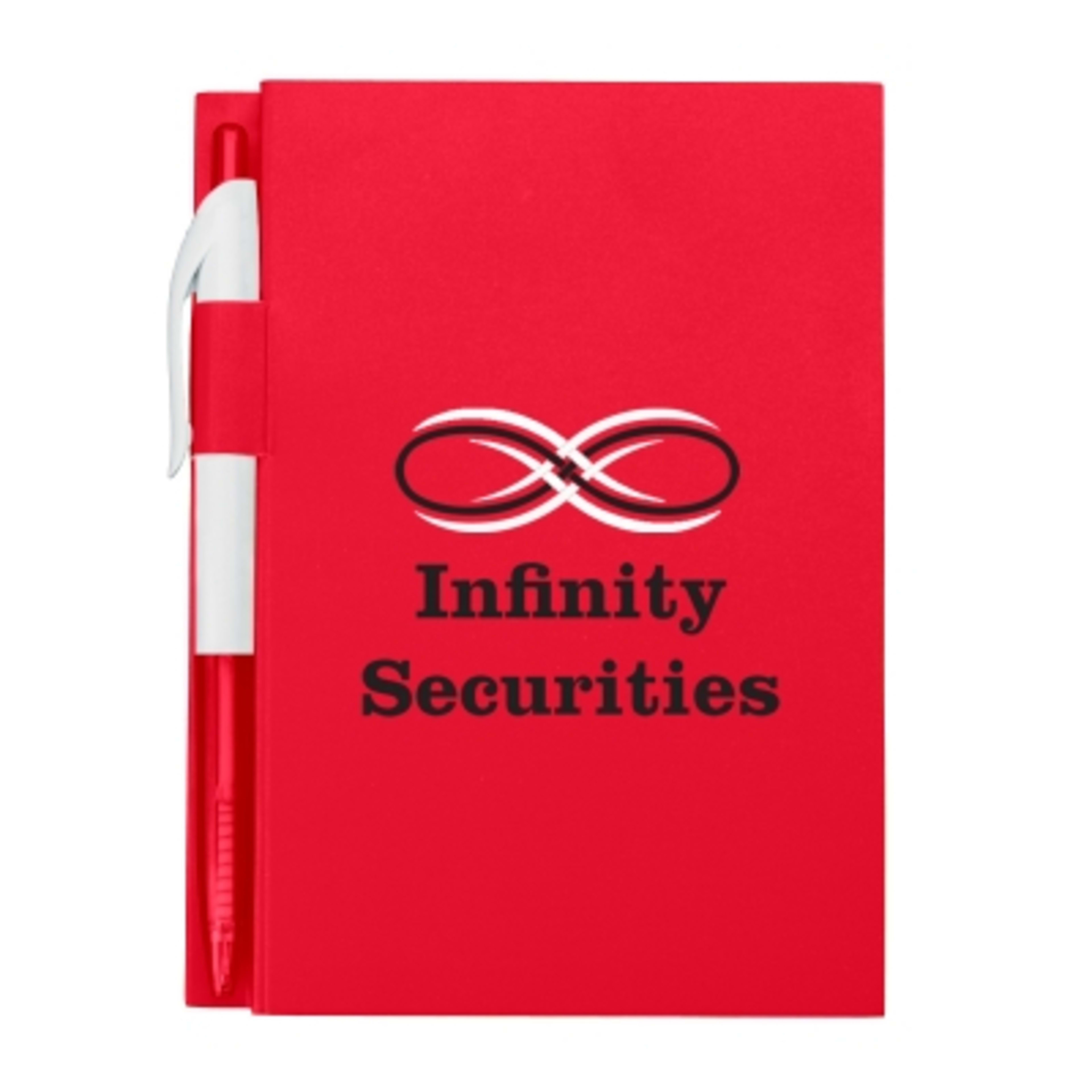 Notebook Cardboard Cover with Matching Pen - 4.5 x 6 in - Red - Silkscreen - product view 2