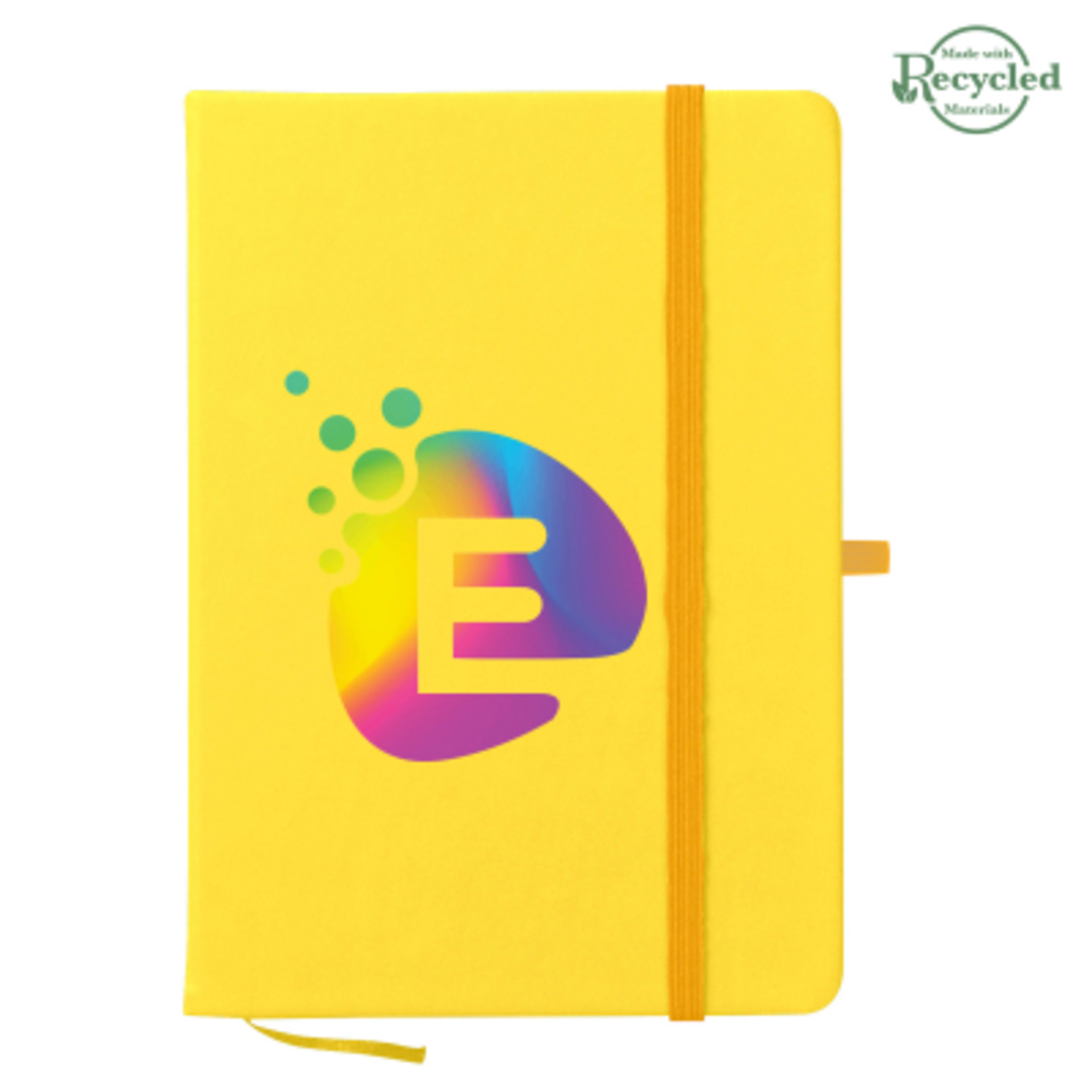 rPET Journal with Recycled Cover - 5 x 7 in - Yellow - Digibrite - product view 2