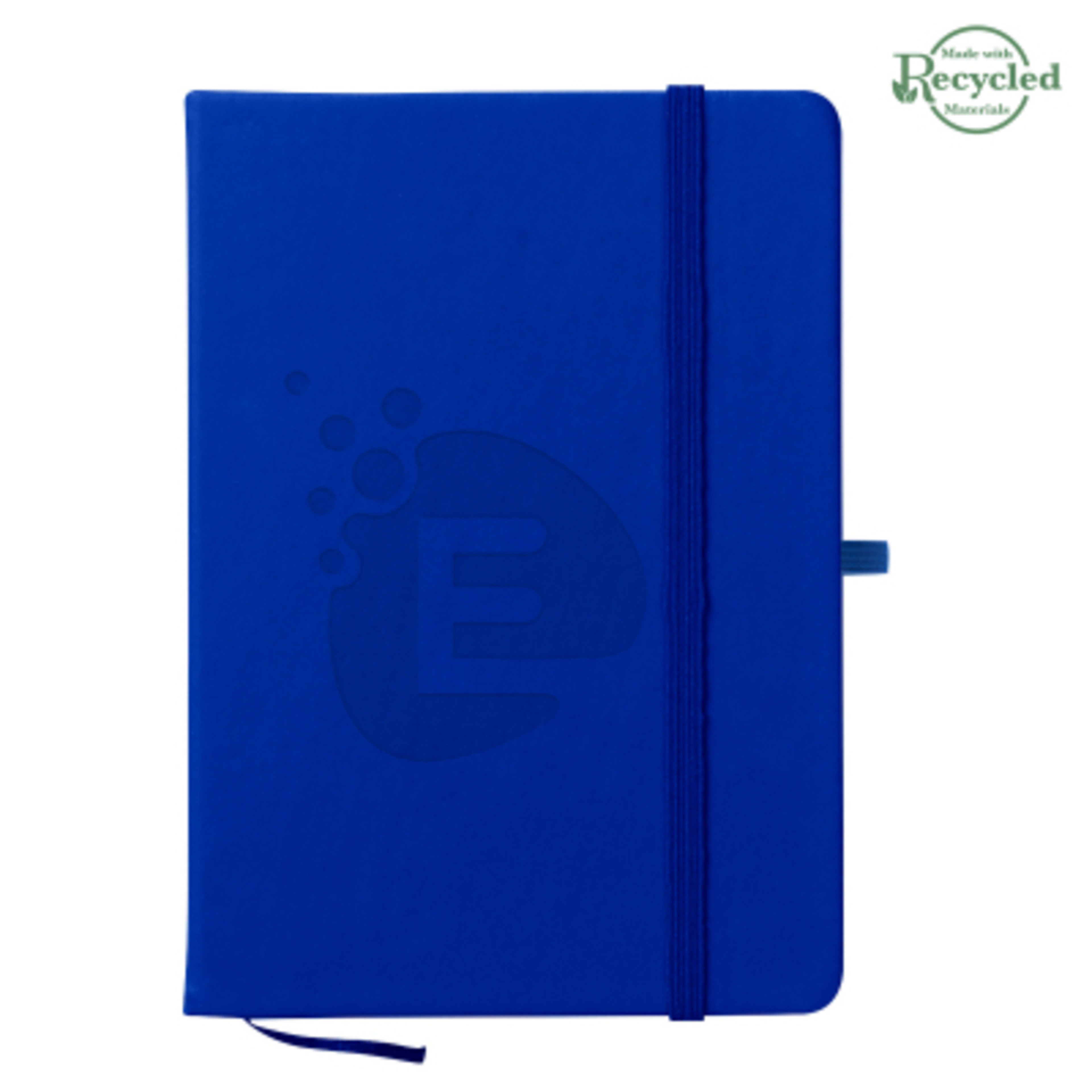rPET Journal with Recycled Cover - 5 x 7 in - Royal - Deboss - product view 13
