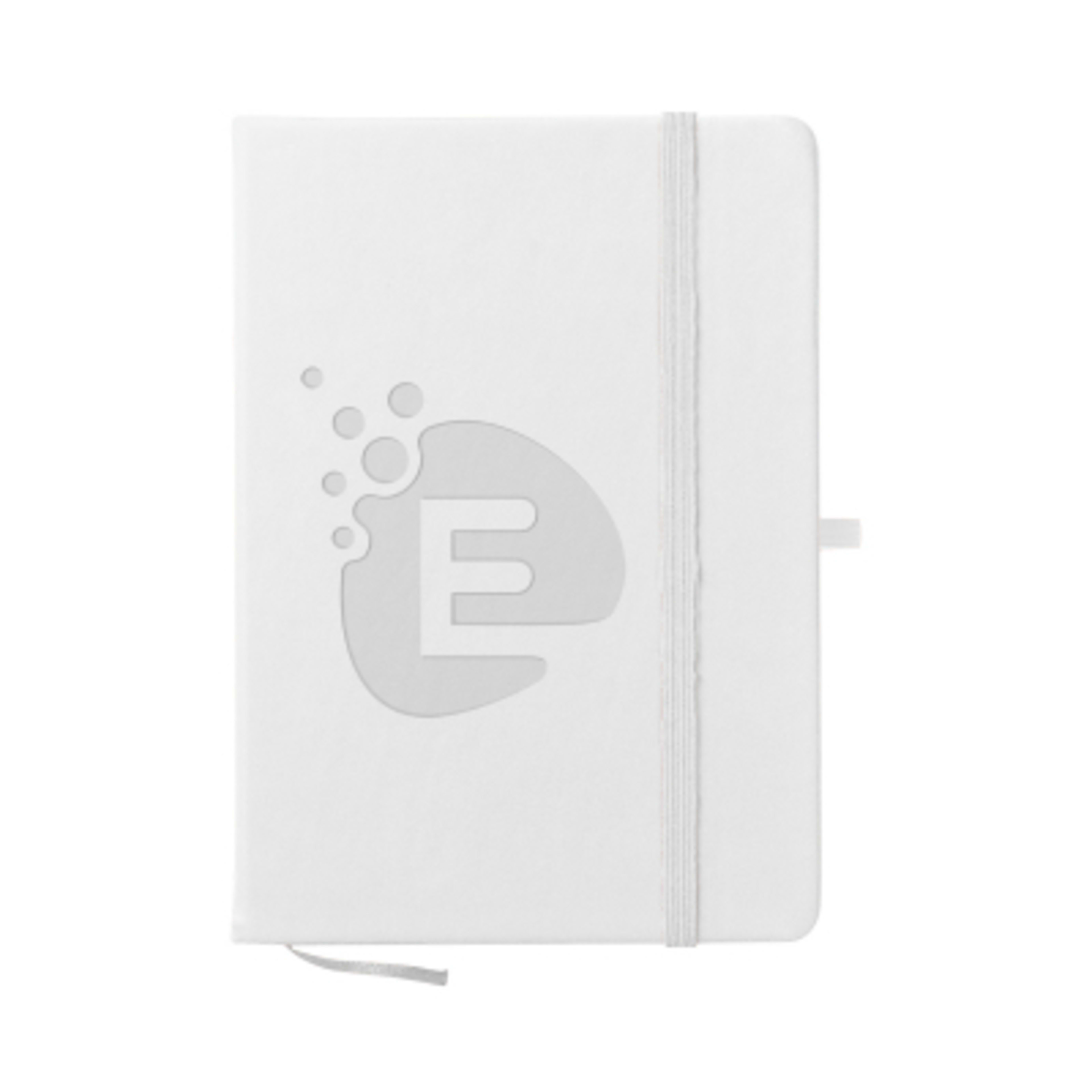 rPET Journal with Recycled Cover - 5 x 7 in - White - Deboss - product view 15