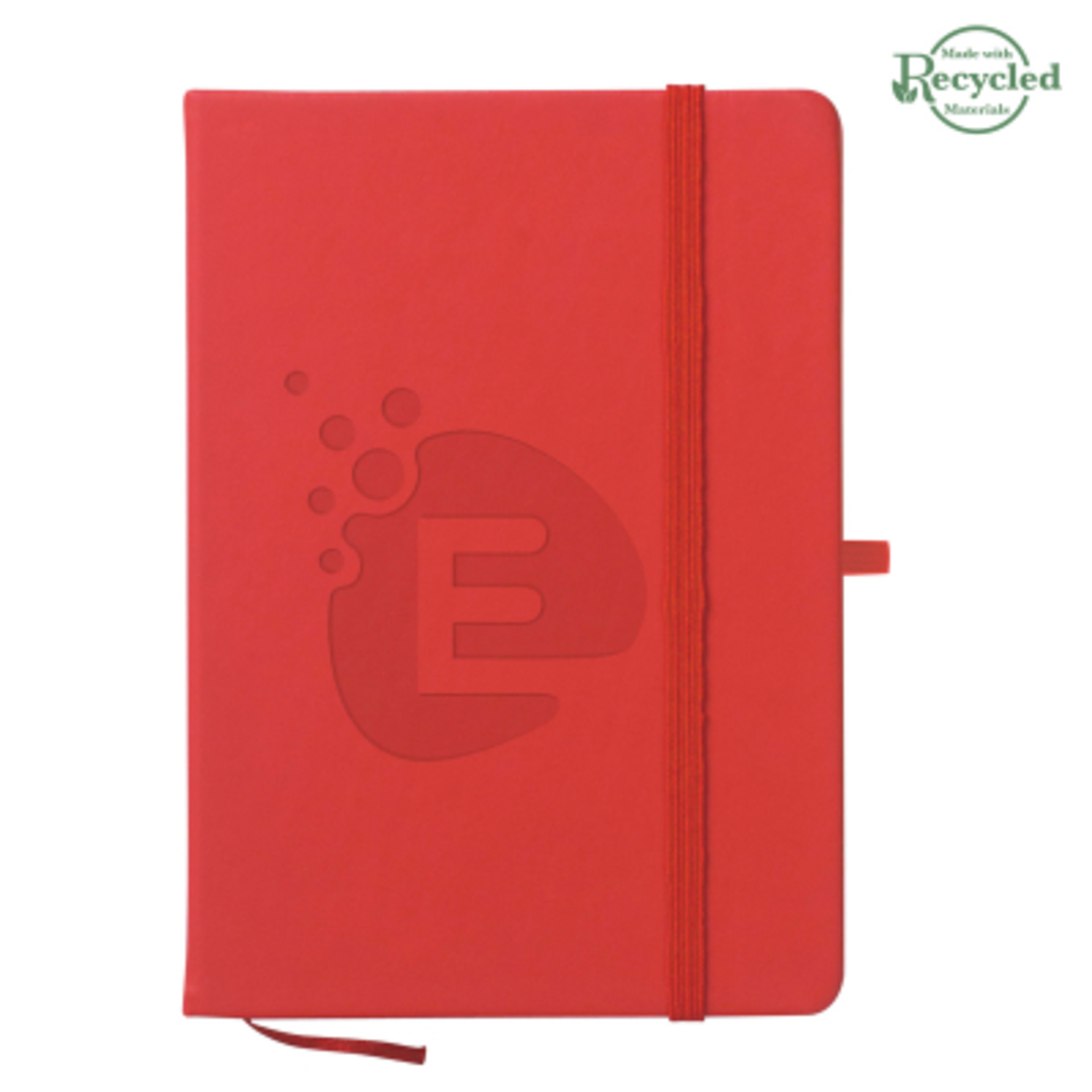 rPET Journal with Recycled Cover - 5 x 7 in - Red - Deboss - product view 16