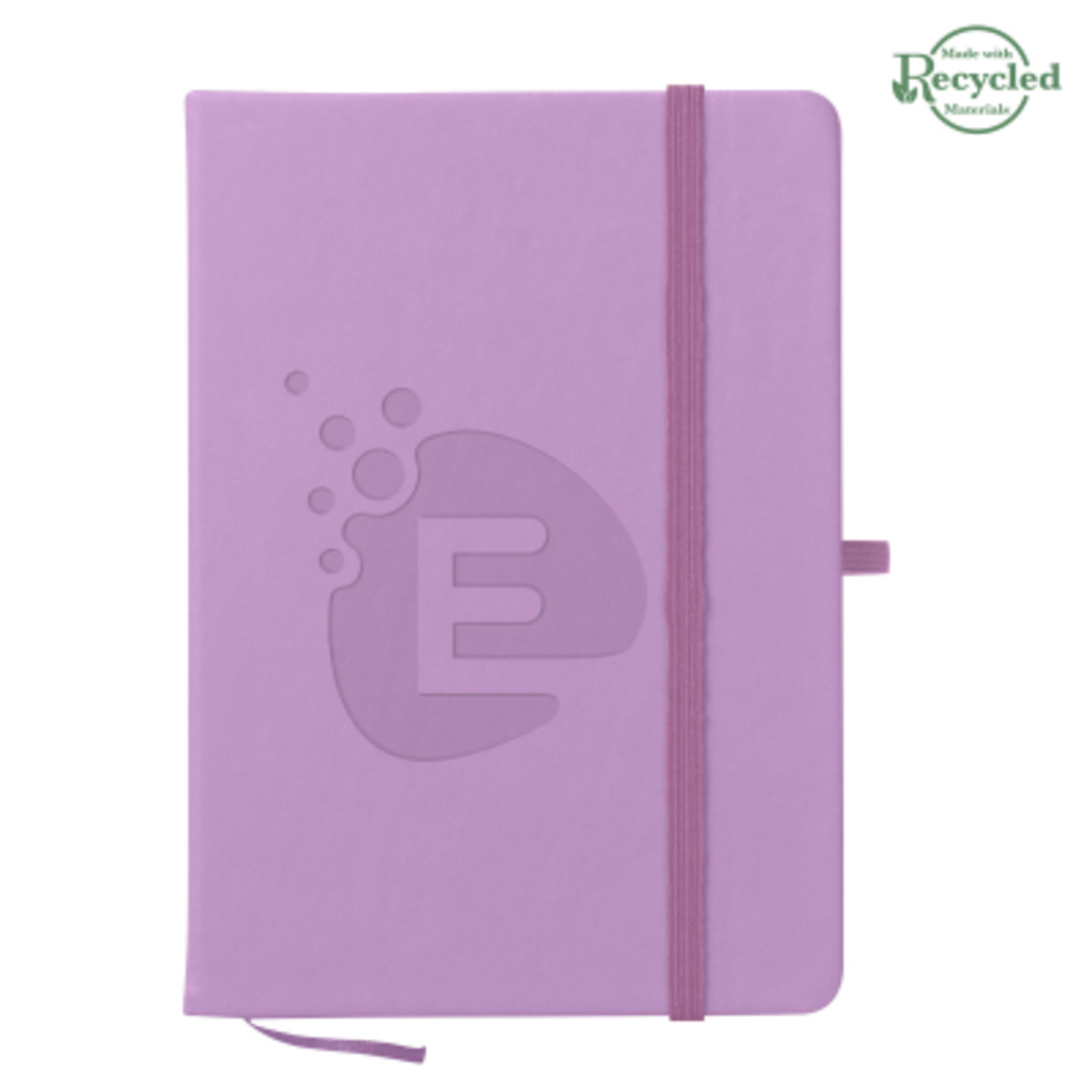 rPET Journal with Recycled Cover - 5 x 7 in - Purple - Deboss - product view 17