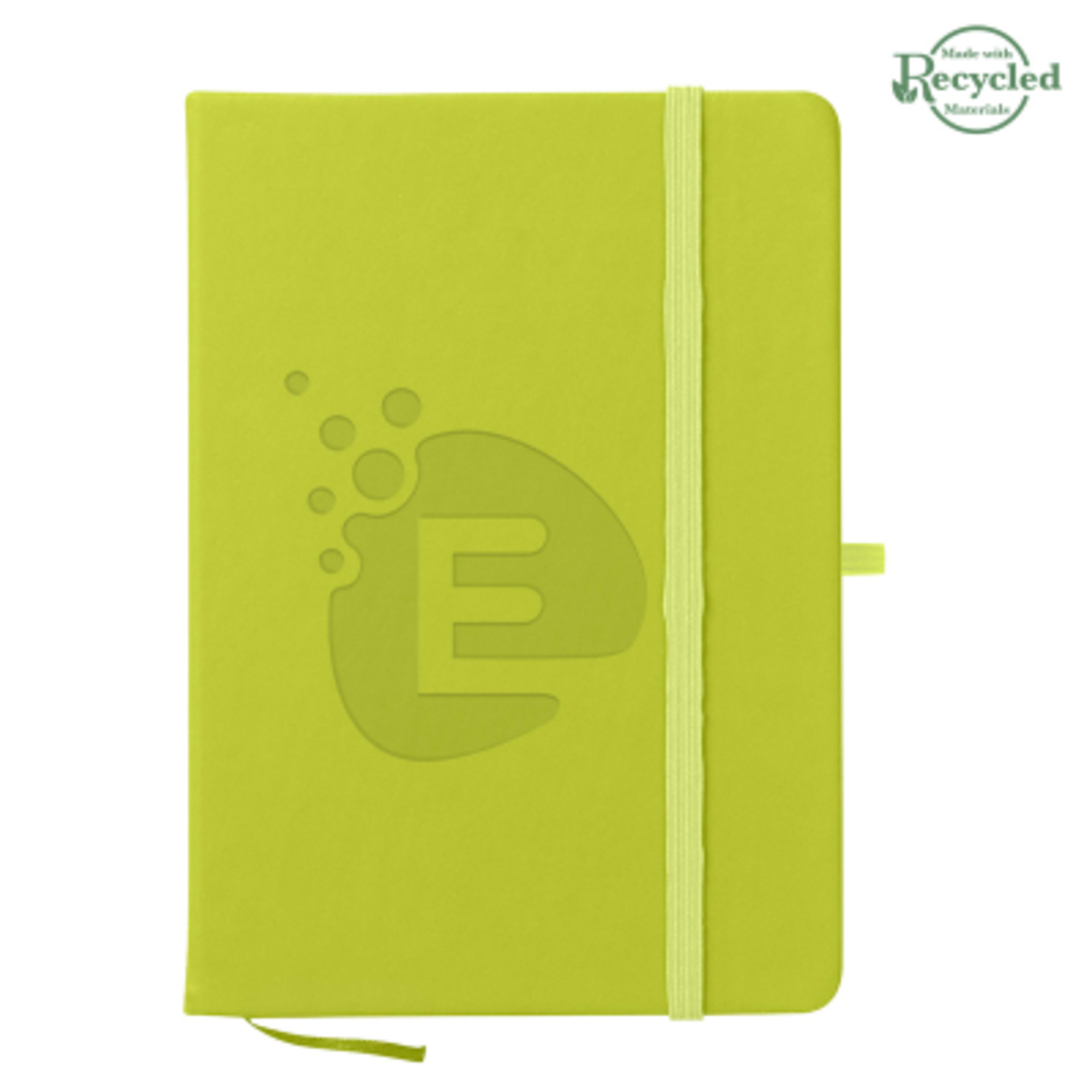 rPET Journal with Recycled Cover - 5 x 7 in - Green - Deboss - product view 19