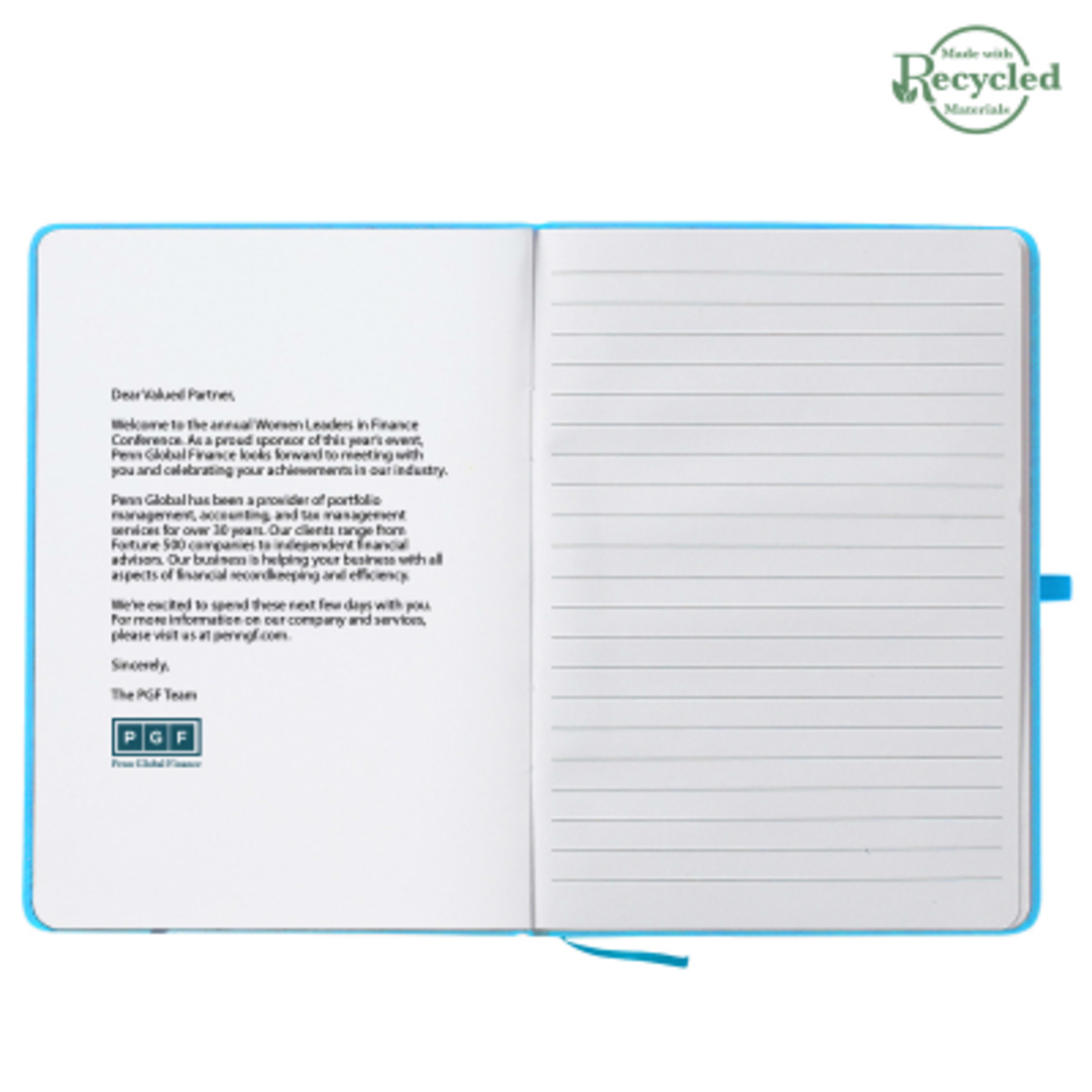 rPET Journal with Recycled Cover - 5 x 7 in - BLL - Insidecover Optional Padprint - product view 23
