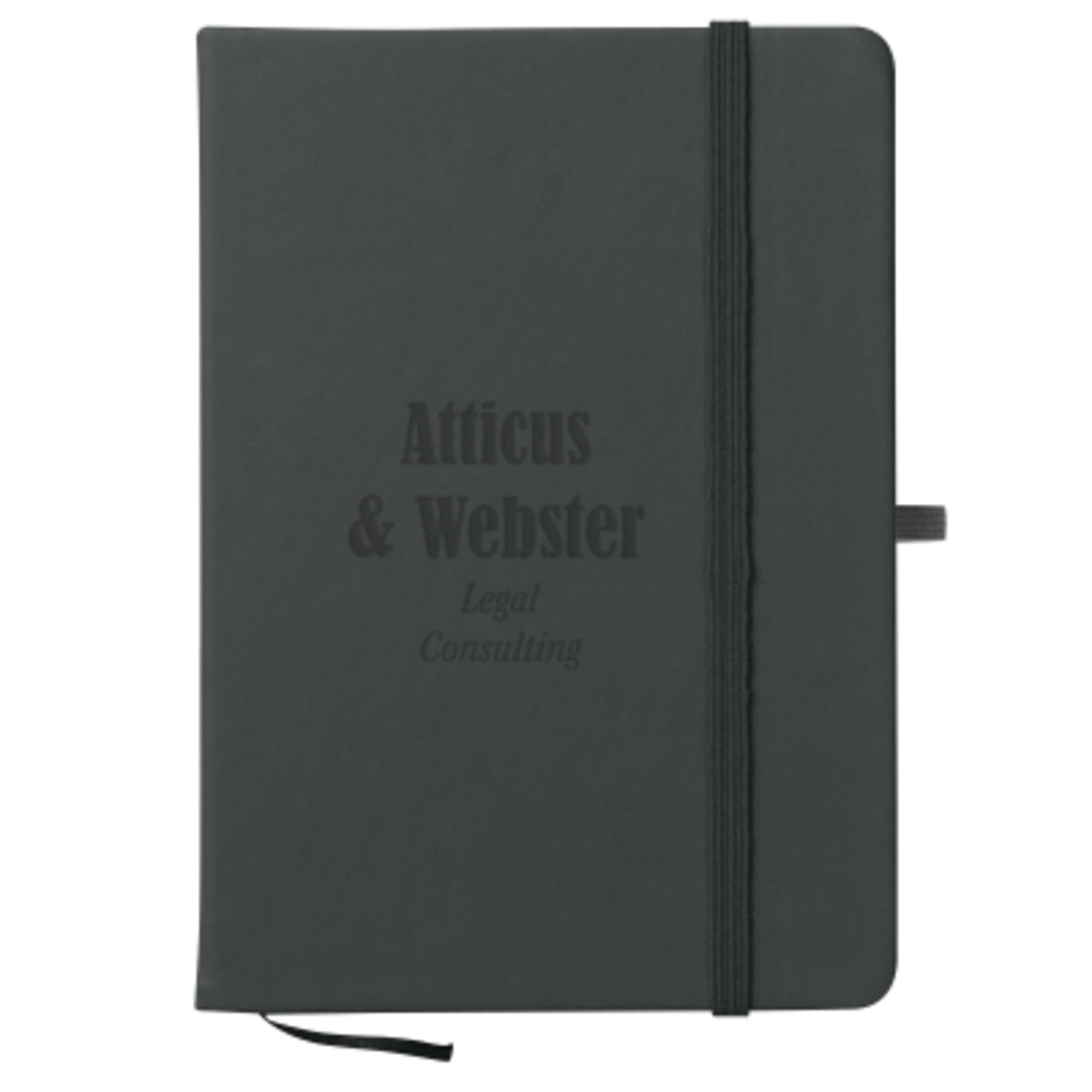 rPET Journal with Recycled Cover - 5 x 7 in - Black - Deboss - product view 26