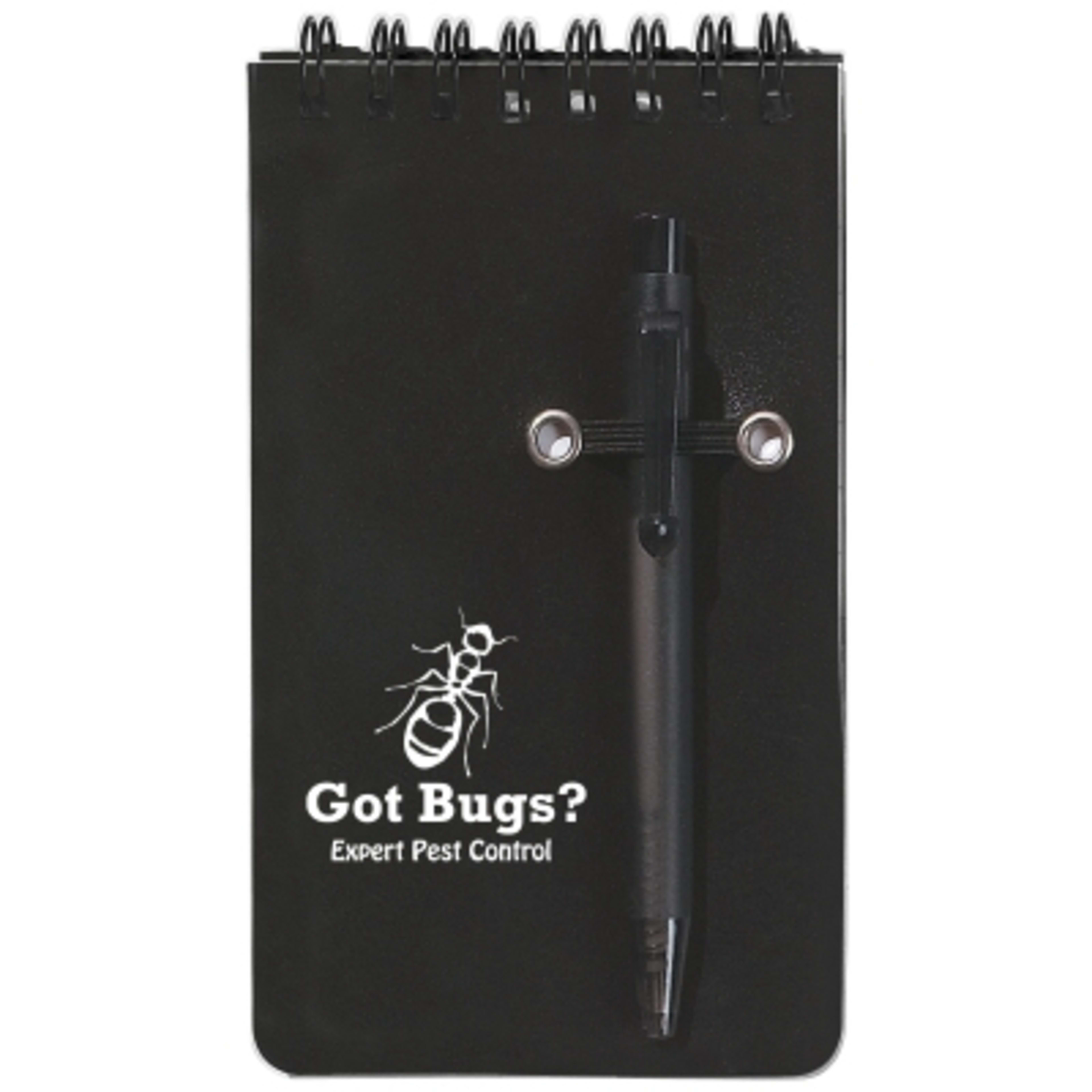 Spiral Jotter with Matching Pen - 3 x 5.5 in - Black - Padprint