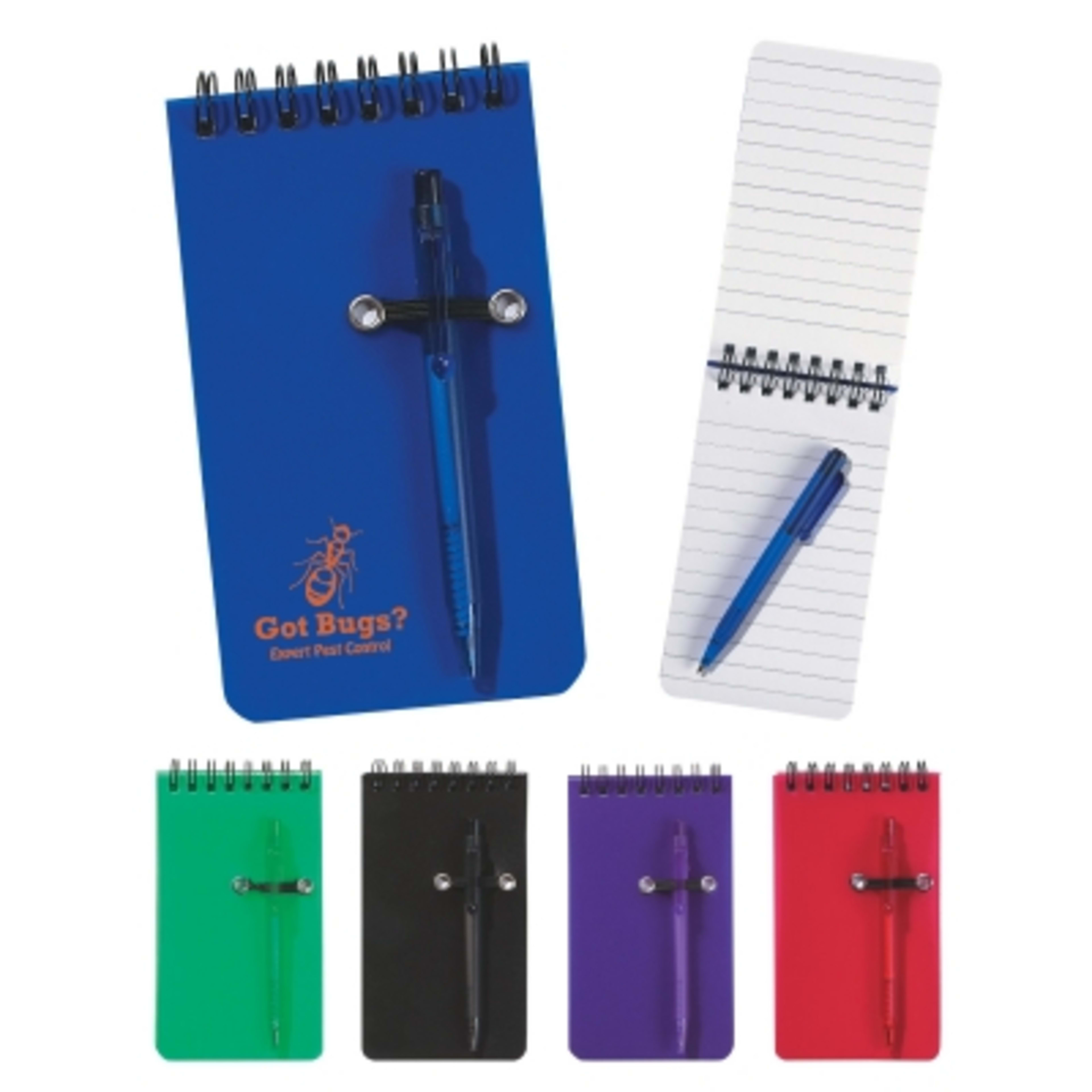 Spiral Jotter with Matching Pen - 3 x 5.5 in - Group Shot - product view 2