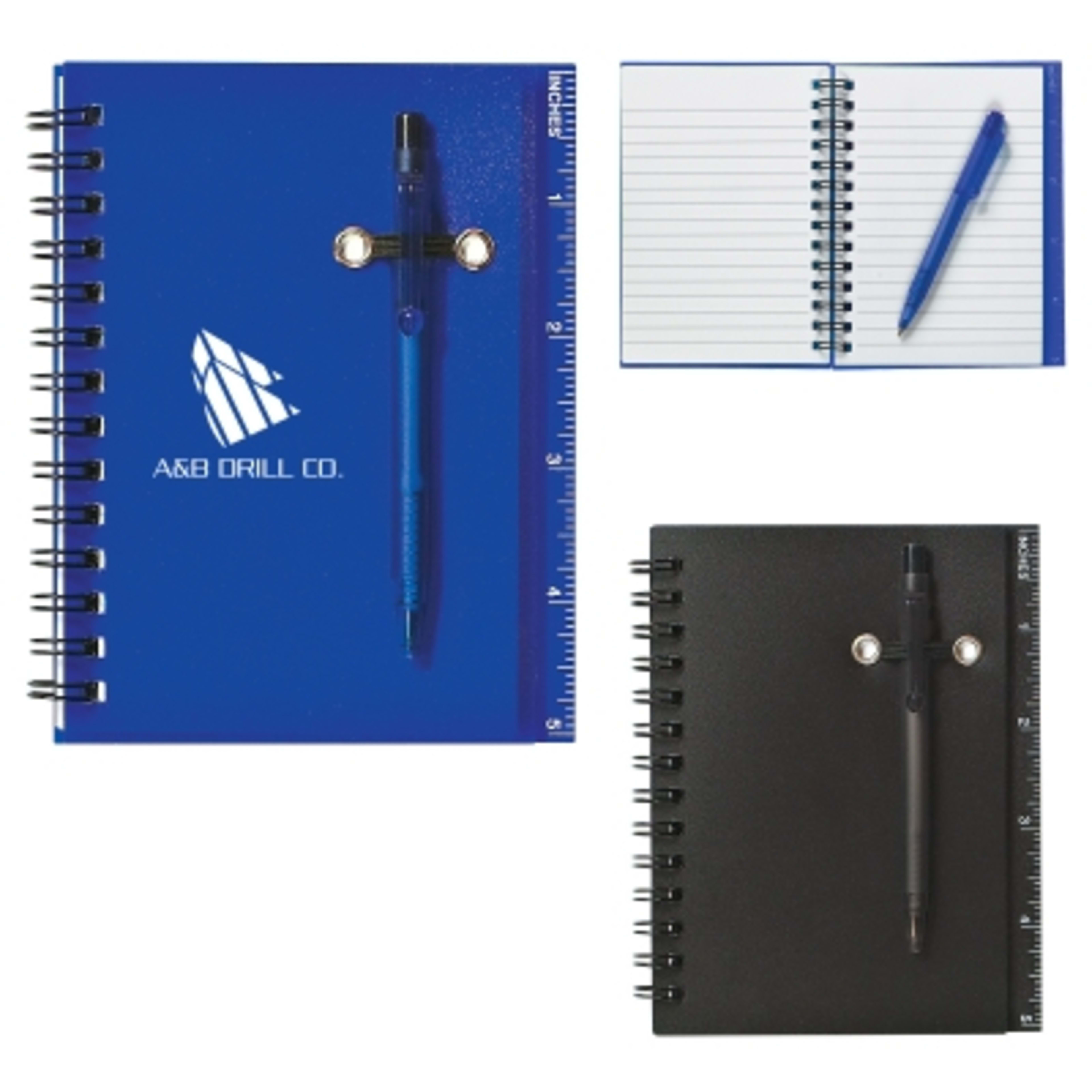 Spiral Notebook with Pen and Ruler - 4 x 5 in - Group Shot - product view 3