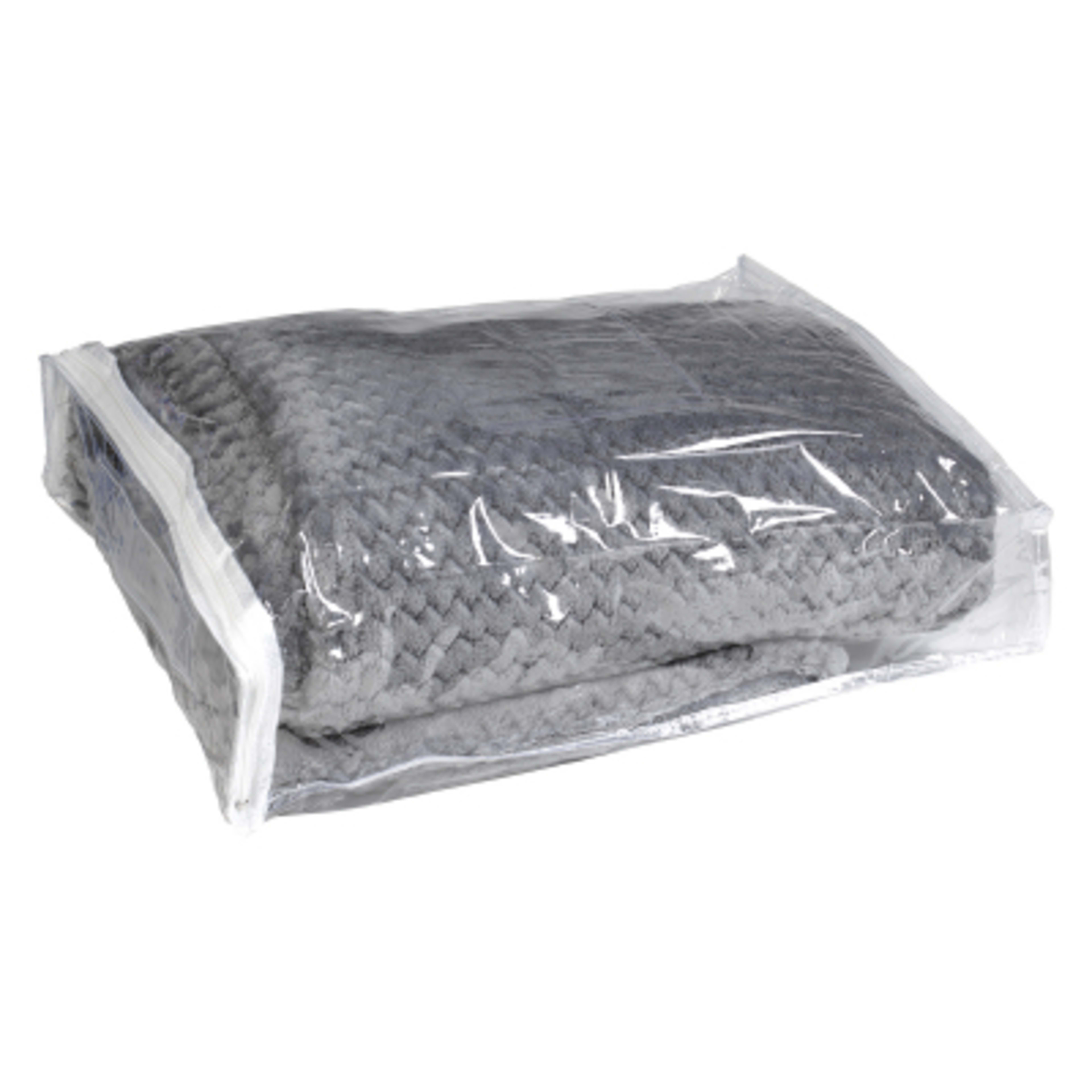 Plush Blanket Polyester Super Soft - 55 x 60 in - Gray - Propped - product view 6