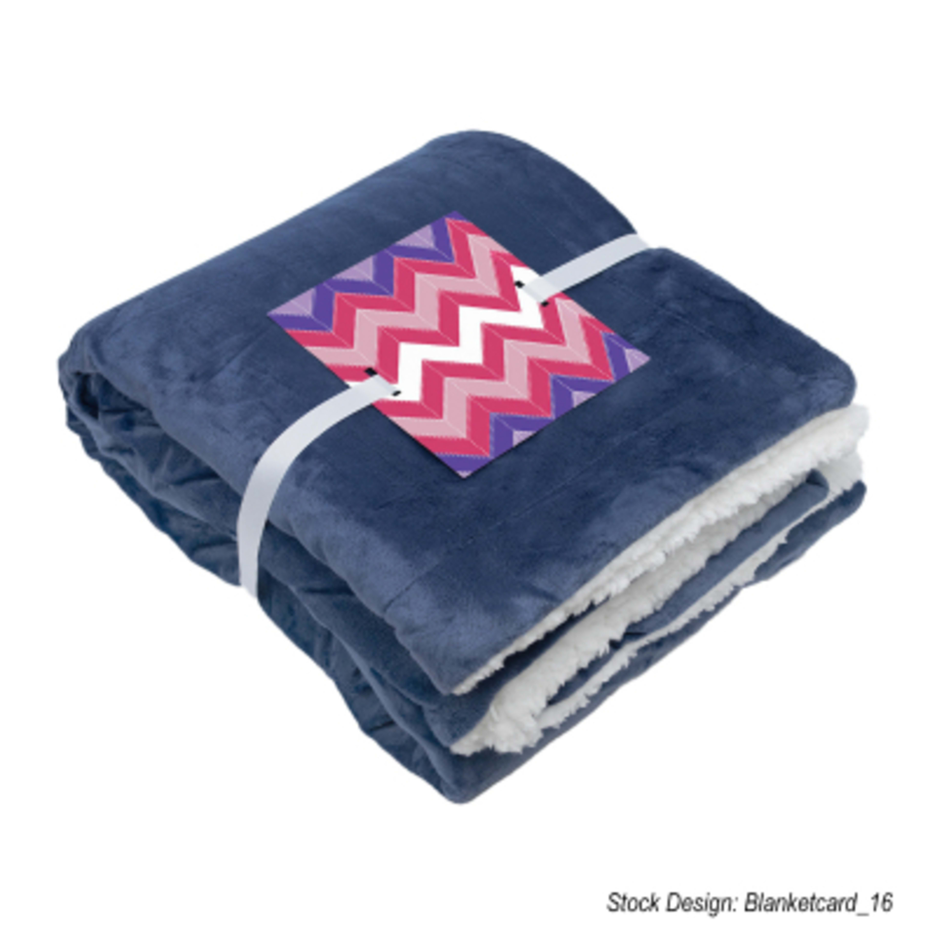 Sherpa Blanket Polyester Fleece Super Soft - 60 x 50 in - Navy - Card - product view 4