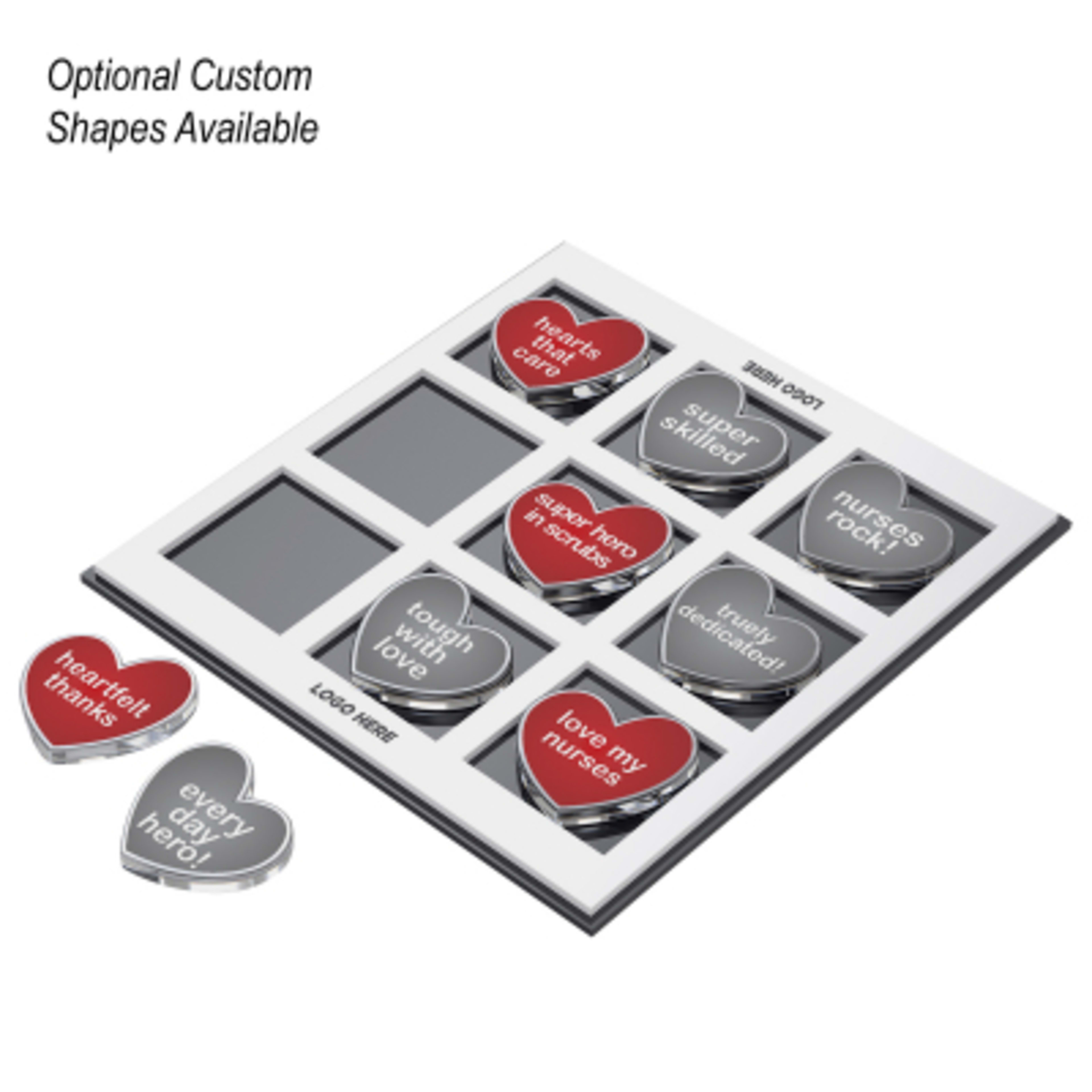 Tic-Tac-Toe Acrylic Game with Game Pieces - 8.25 x 7.75 x 0.5 in - Custom - optional - product view 2