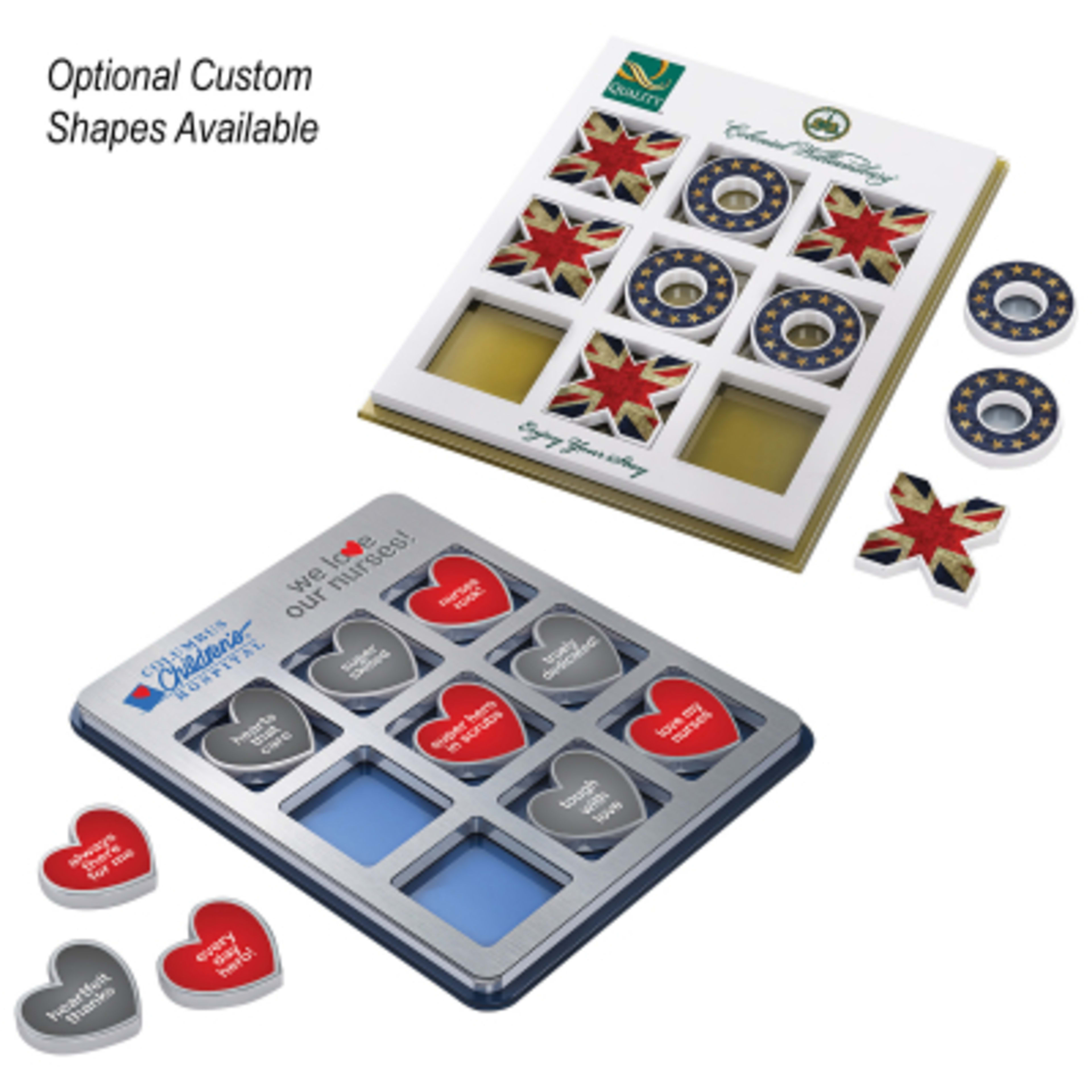 Tic-Tac-Toe Acrylic Game with Game Pieces - 8.25 x 7.75 x 0.5 in - Clear - Custom Optional - product view 3