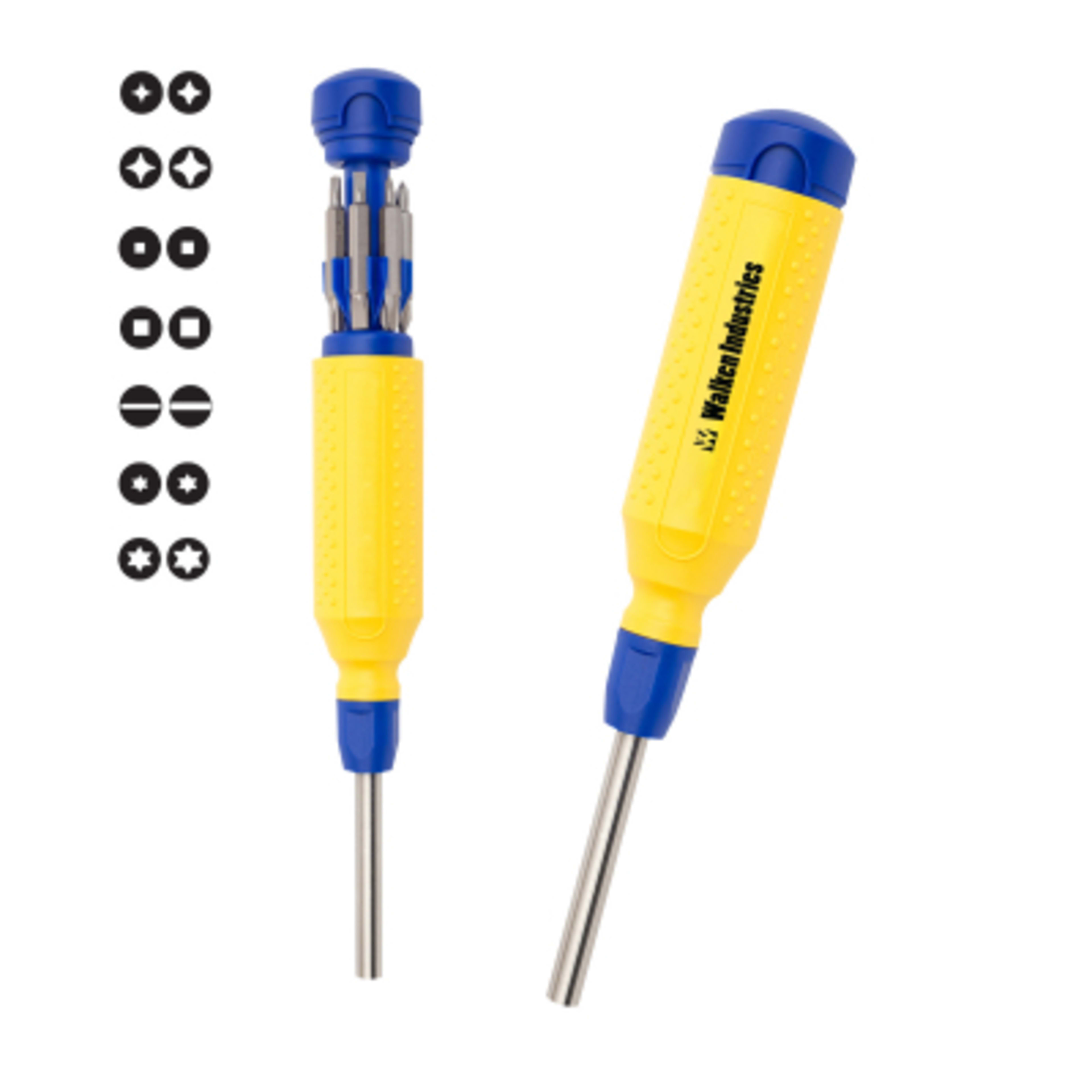 Multi-Bit Screwdriver Stainless Steel S2 - 8.74 in - Yellow/Blue - Padprint - product view 3