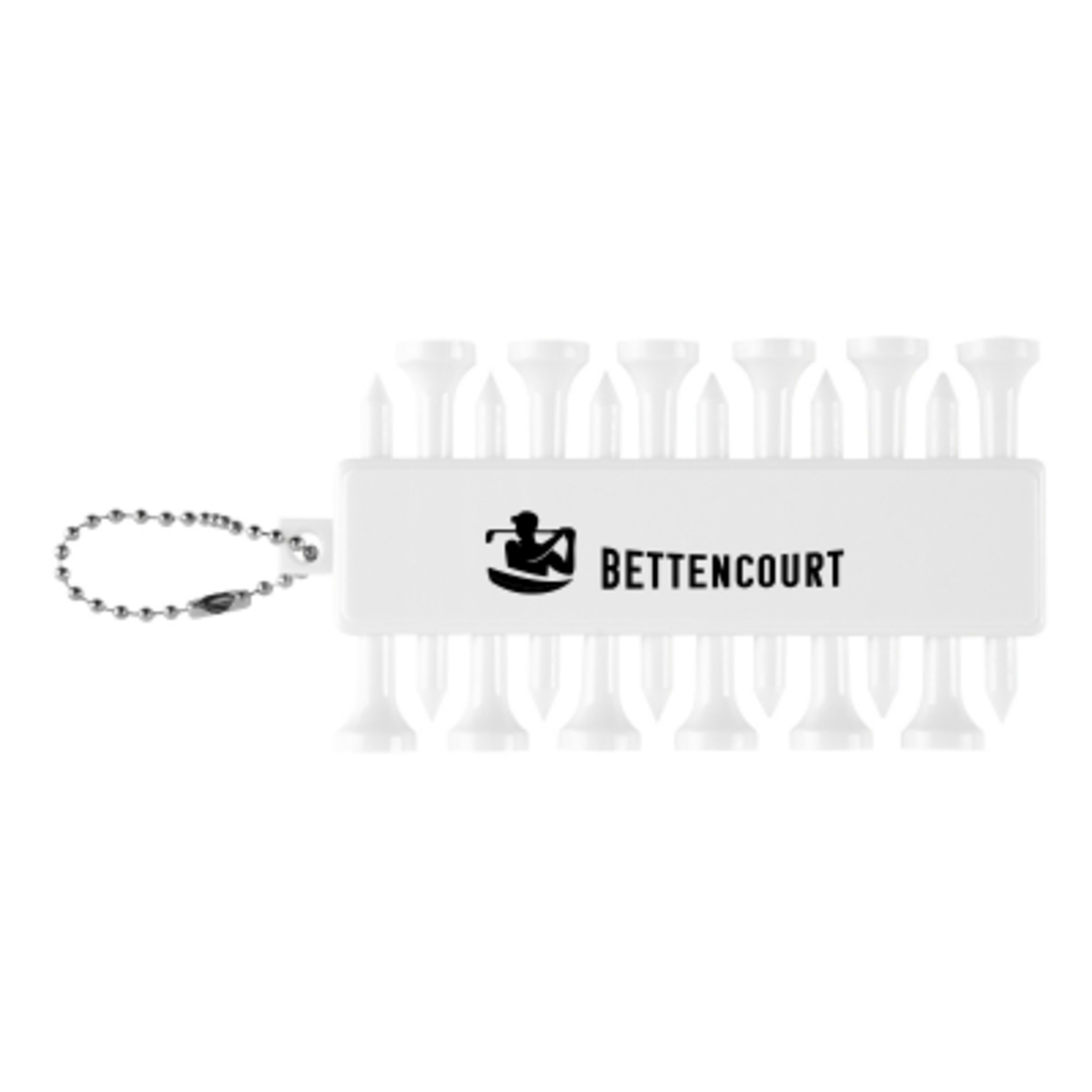Golf Tee Set Keychain Recycled ABS 12-Tee - 4.25 in - White - Padprint - promotional product with custom logo