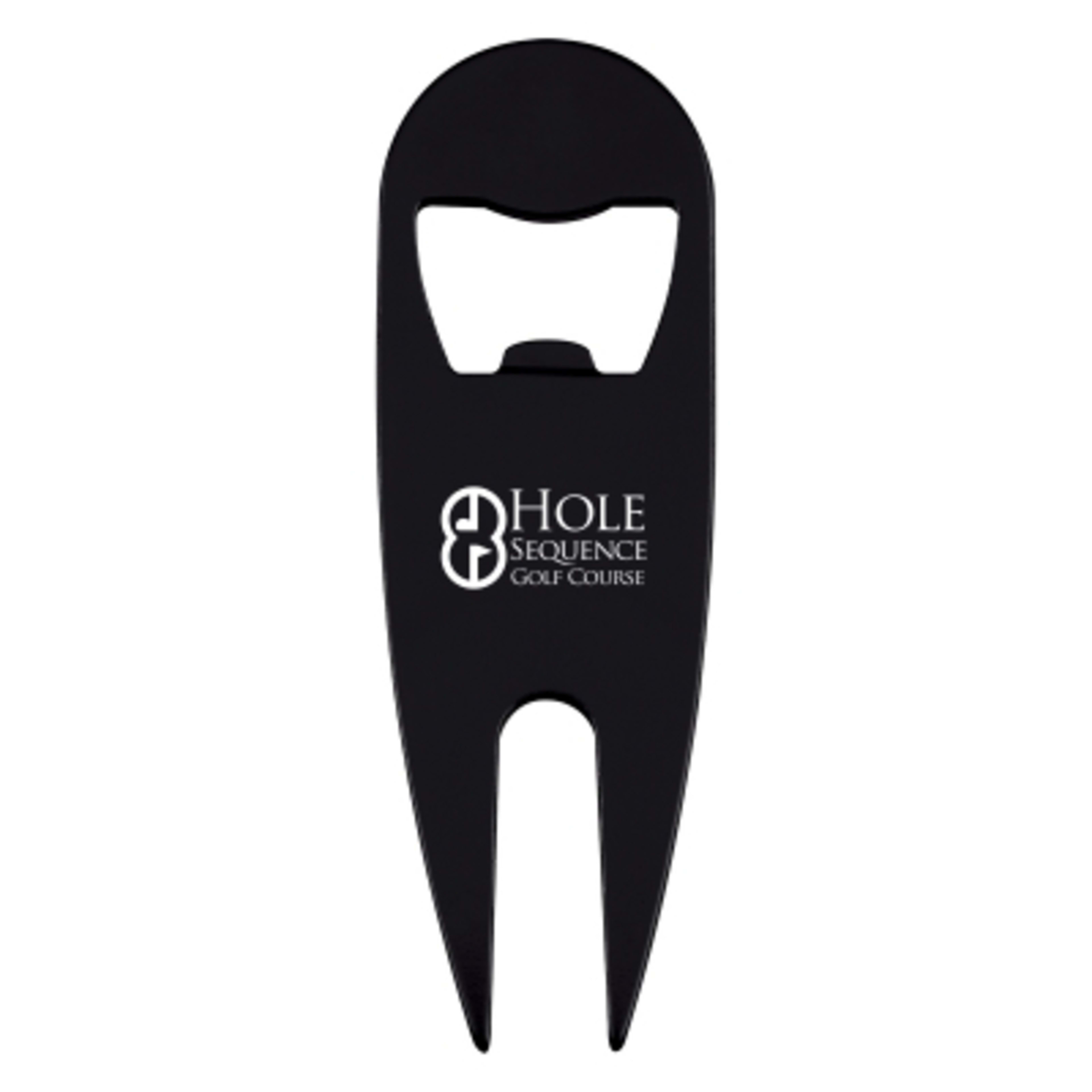Divot Tool Aluminum Bottle Opener Combo - 3.88 in - Black - Laser - product view 1
