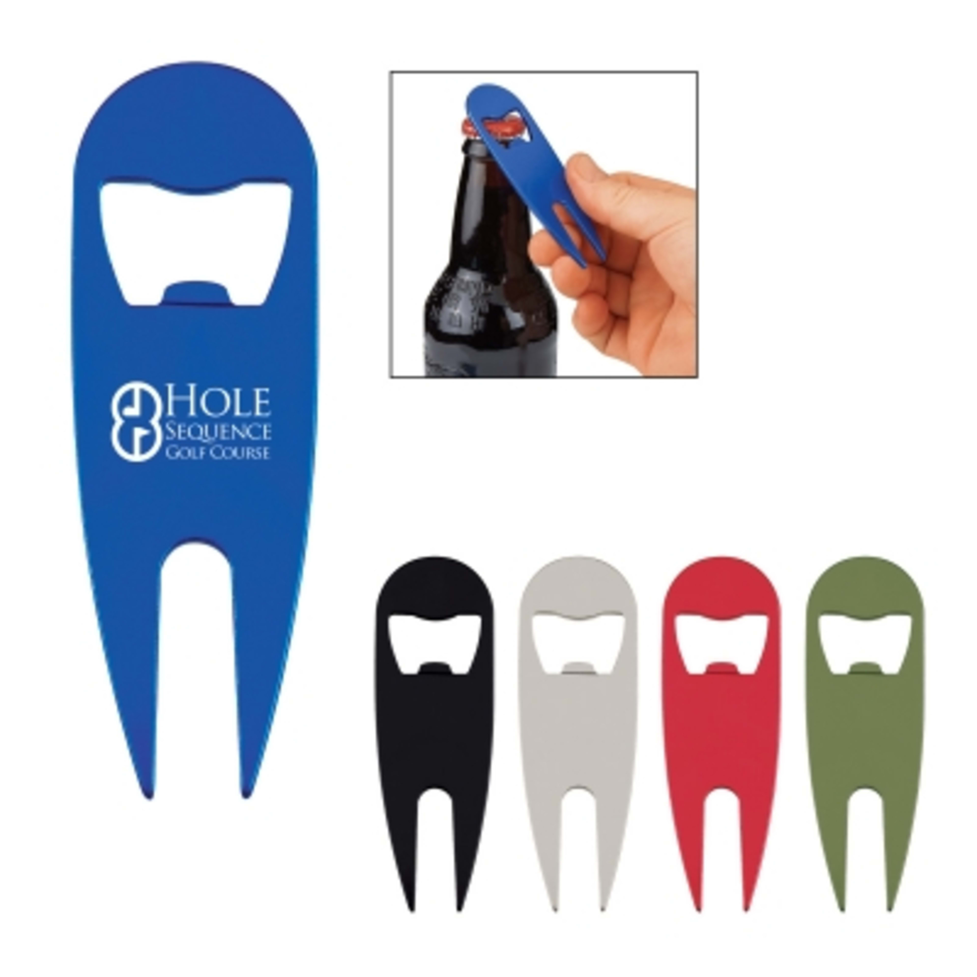 Divot Tool Aluminum Bottle Opener Combo - 3.88 in - Group Shot - product view 2