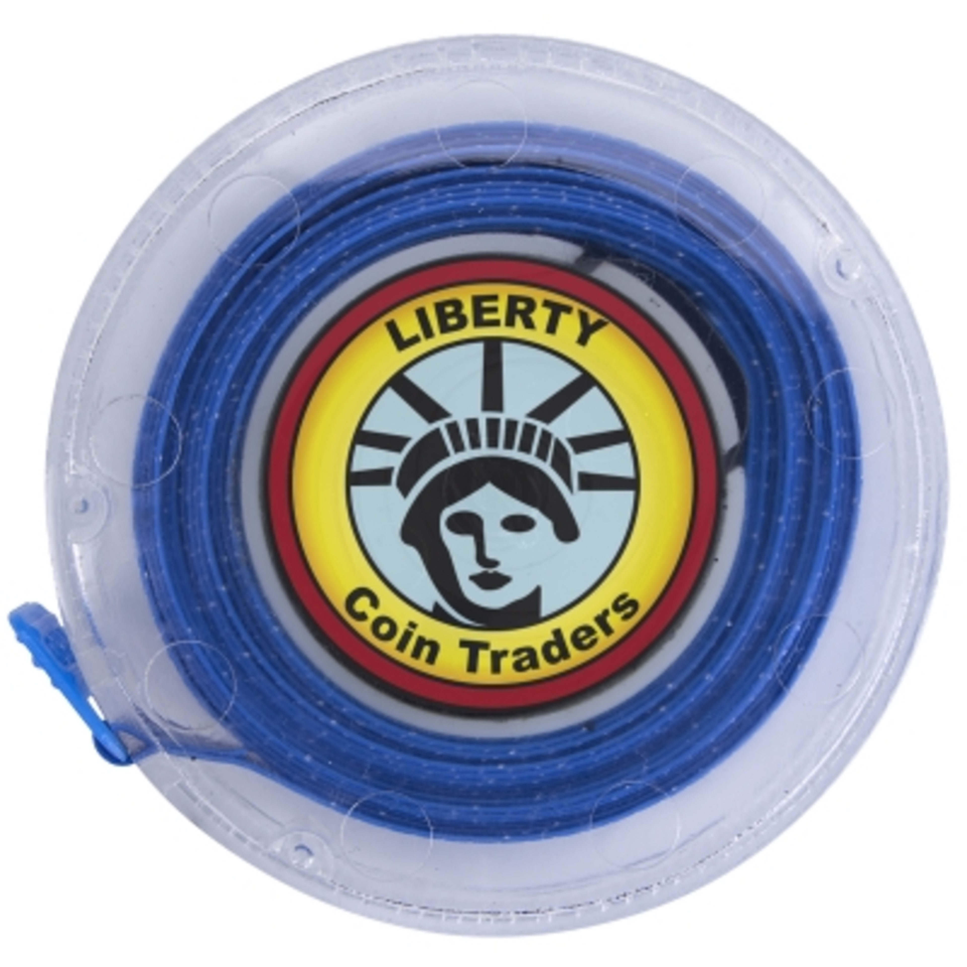 Transparent Tape Measure with Push Button - 5 ft - Clear/Blue - Digibrite - promotional product with custom logo