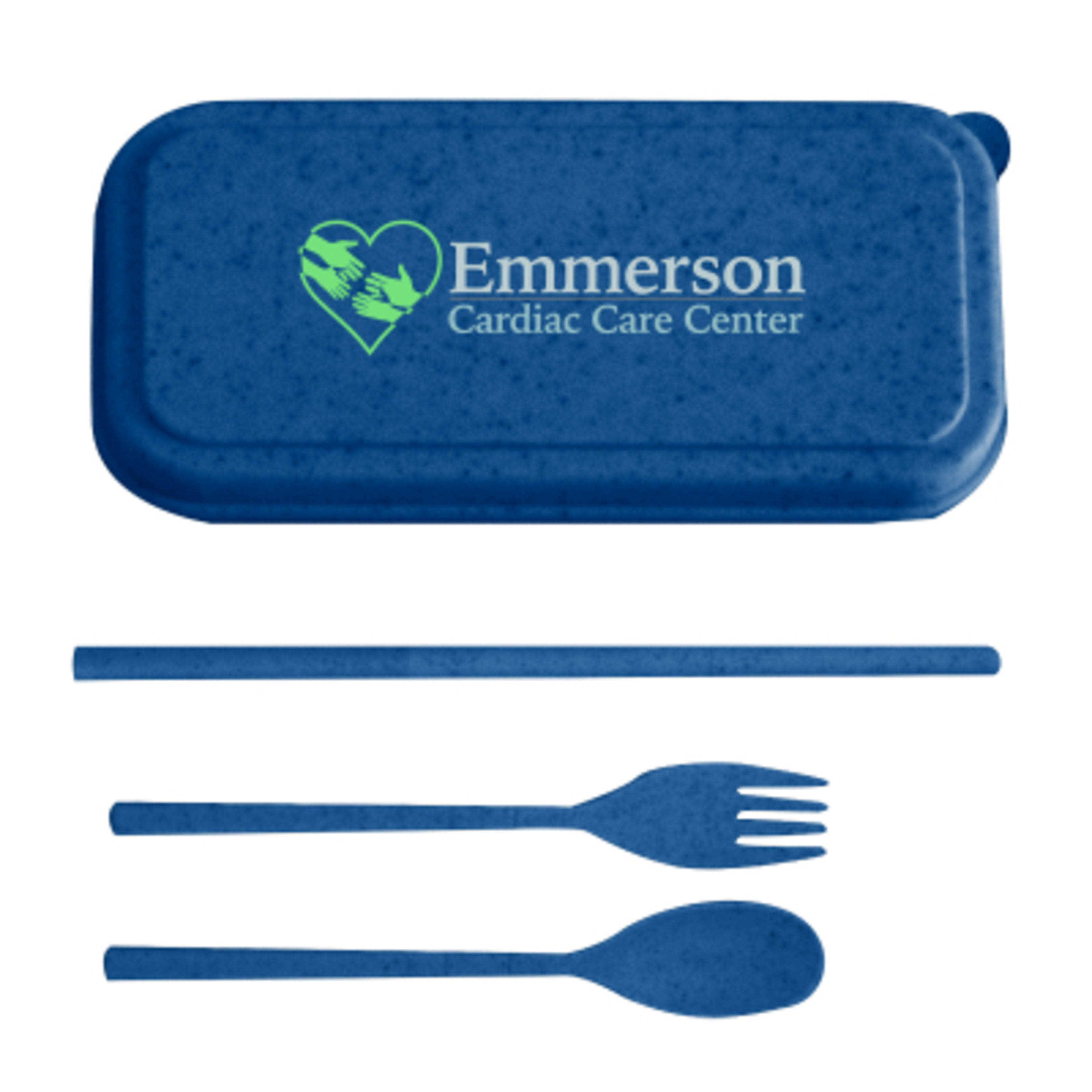 Plant-Based Cutlery Set with Case - 4.5 in - Blue - Digibrite - product view 1