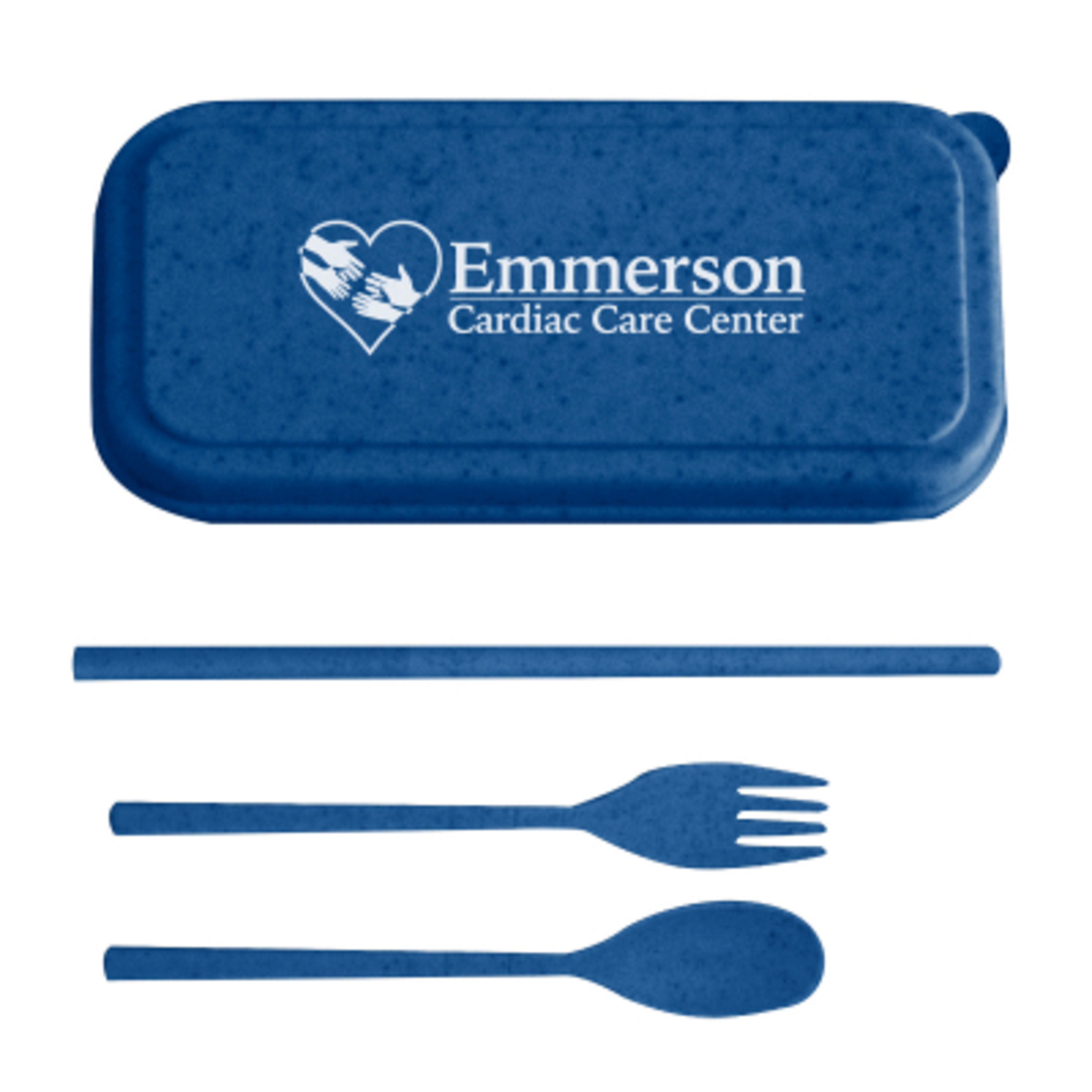 Plant-Based Cutlery Set with Case - 4.5 in - Blue - Silkscreen - product view 2