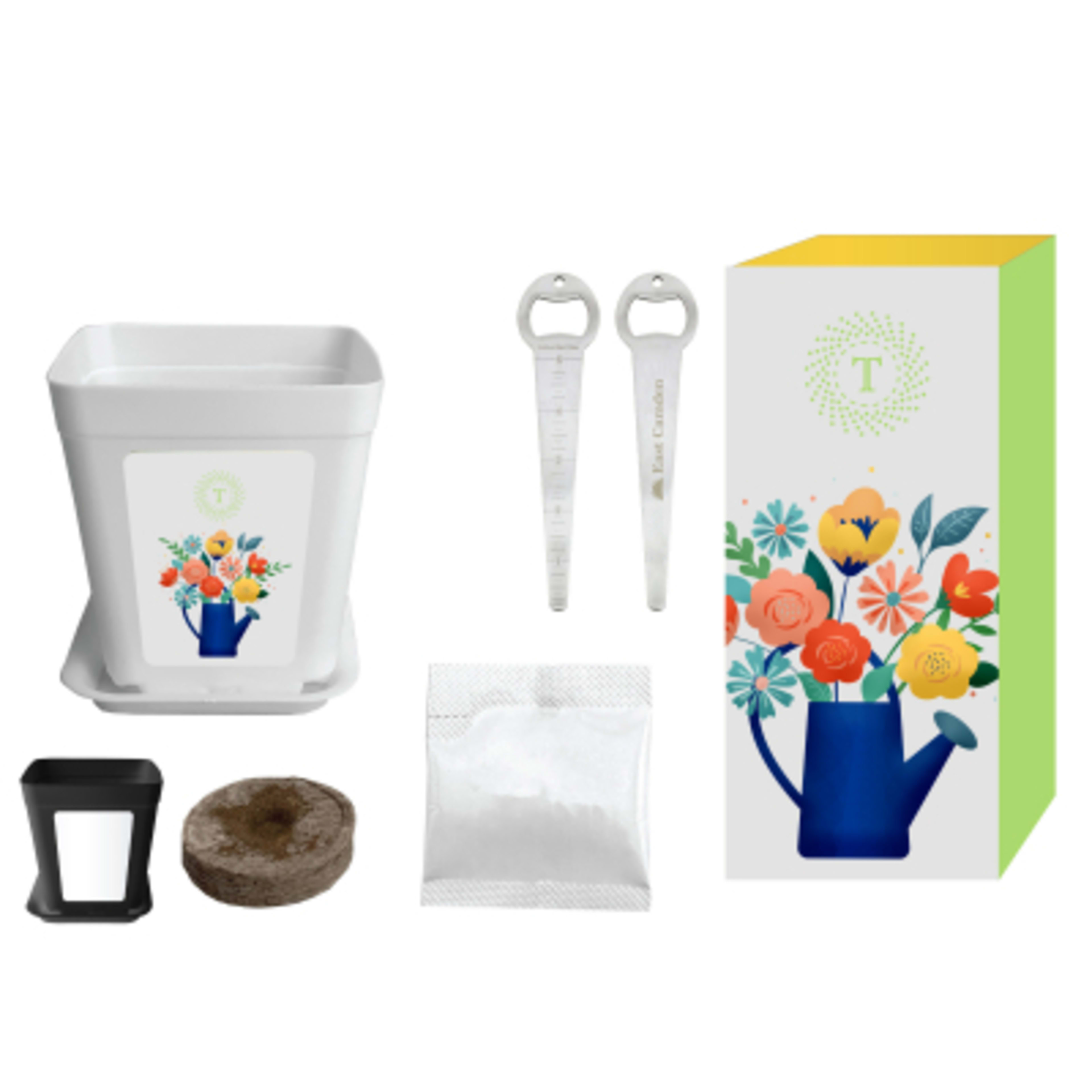 Planter Kit with Seed Depth Tool Complete Growing Set - Group Shot - promotional product with custom logo