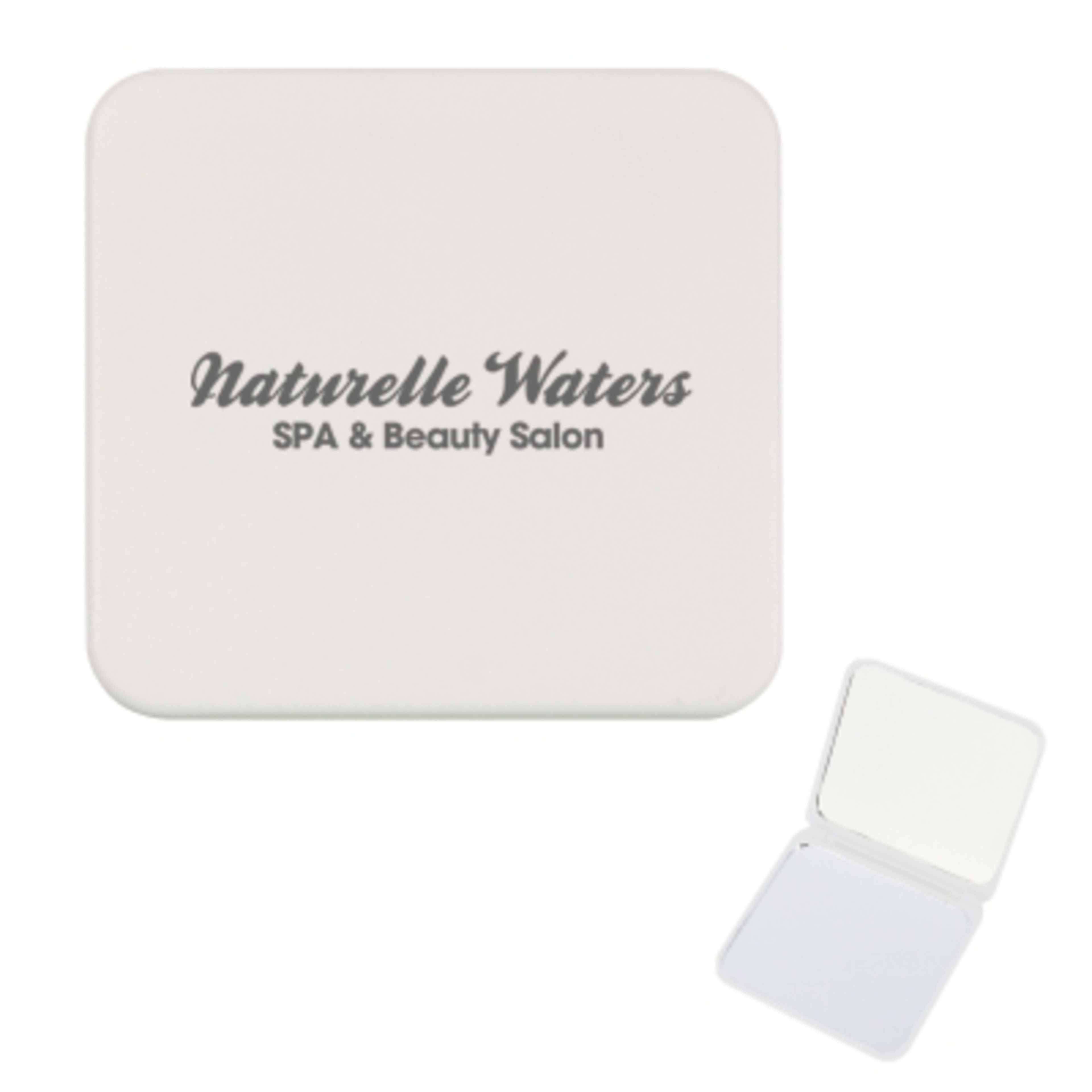 Compact Mirror with Dual Magnification Travel Size - 2.5 in - White - Silkscreen - product view 3