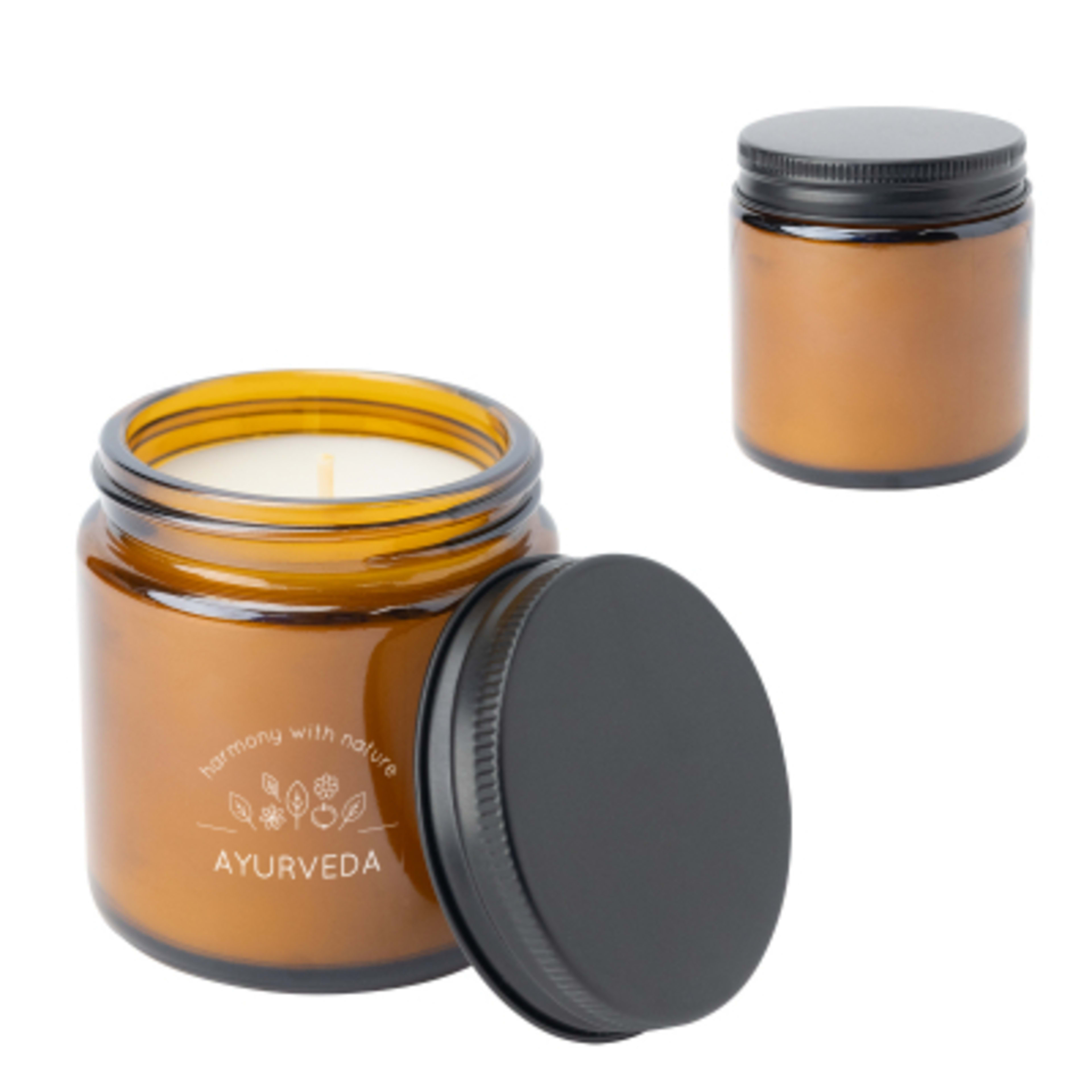 Soy Candle Vanilla Fragrance Glass Jar - 3 oz - Brown - Silkscreen - product view 2