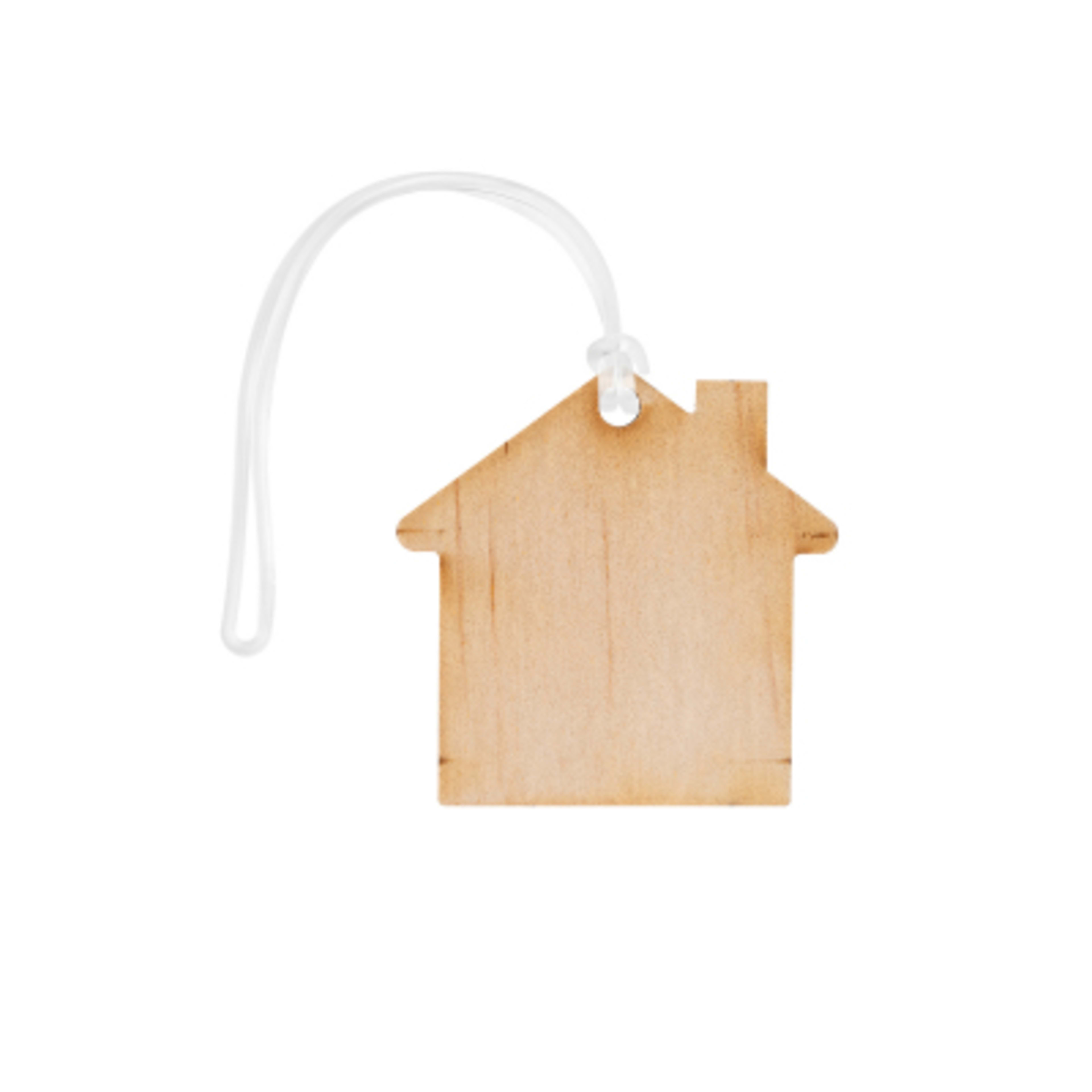 Luggage Tag Wood Full Color with PVC Strap - 2 x 2 in - WOO - Back - product view 2