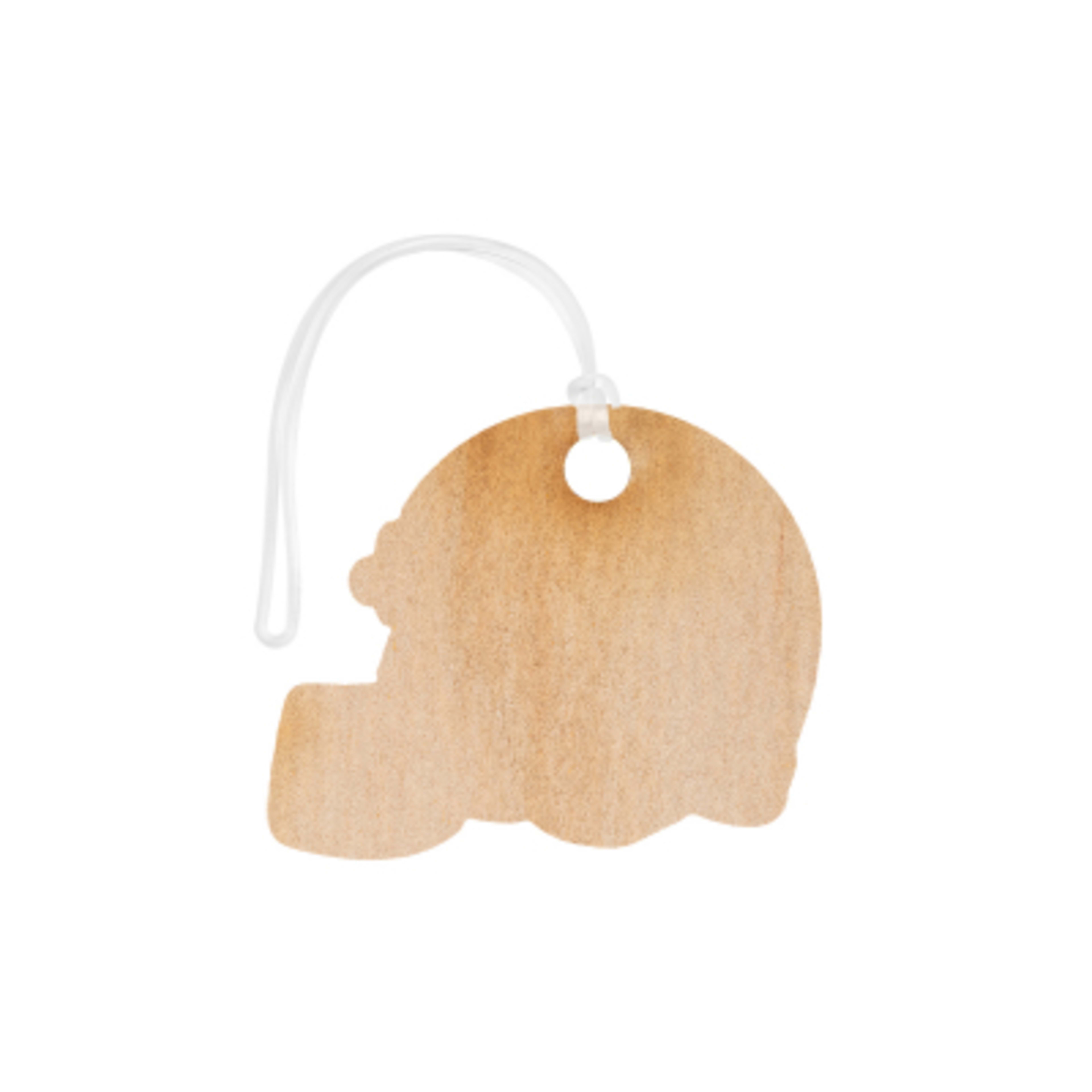 Luggage Tag Wood Full Color with PVC Strap - 3 x 3 in - WOO - Back - product view 3