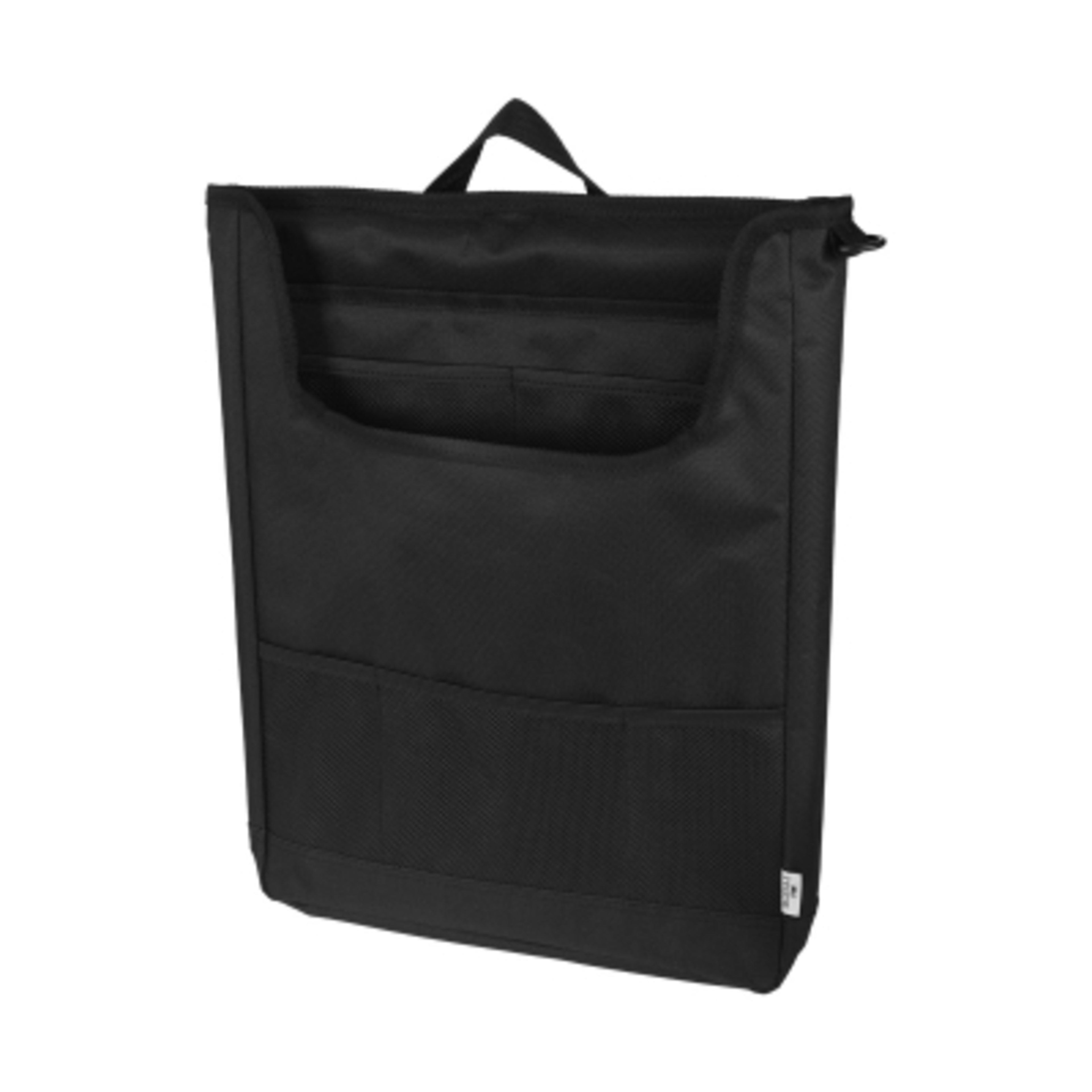 Recycled PET Car Organizer - 12 x 16 x 2 in - Black - Angle - product view 2