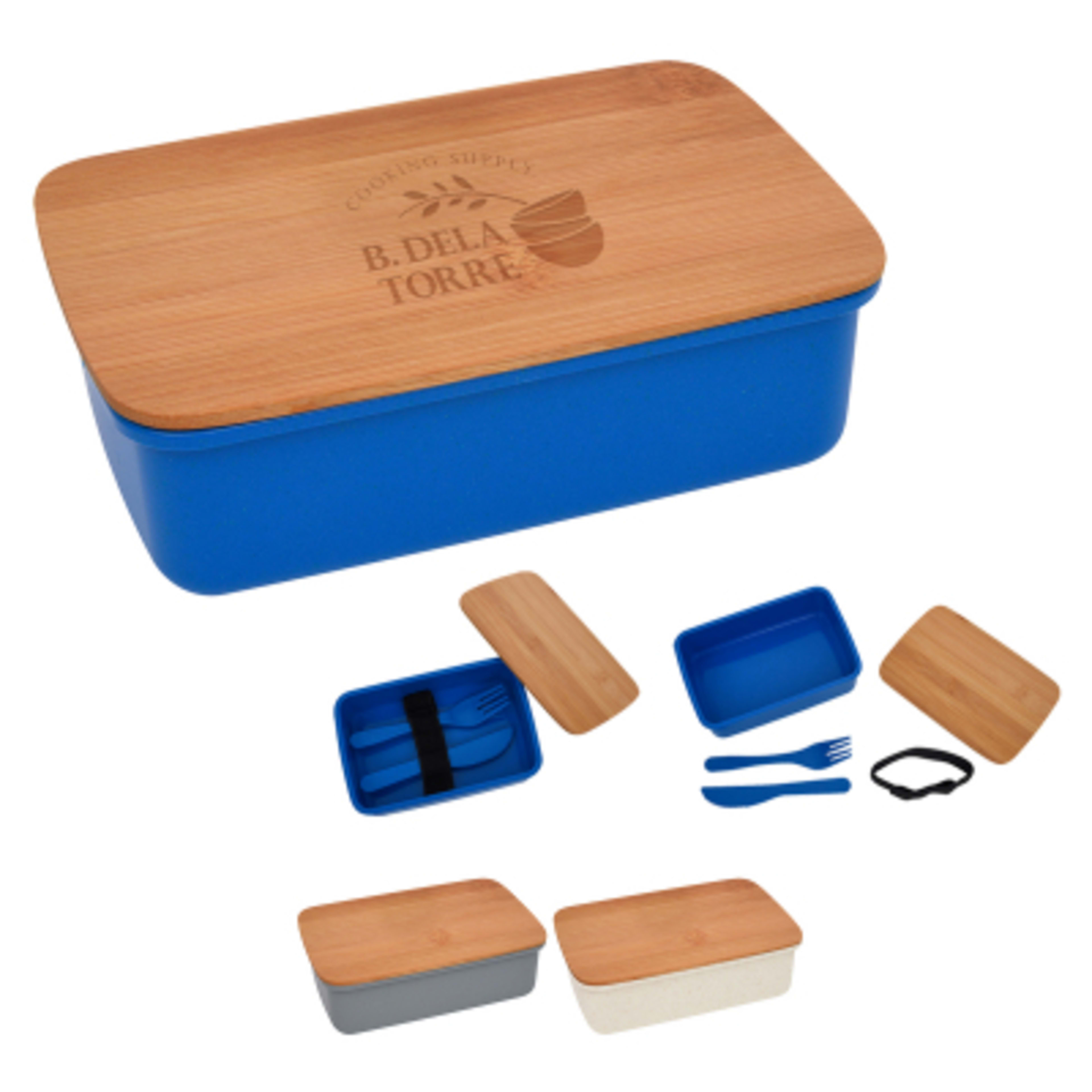 Lunch Set with Bamboo Lid Plant-Based - 6.5 x 4.33 x 2 in - Group Shot - product view 2