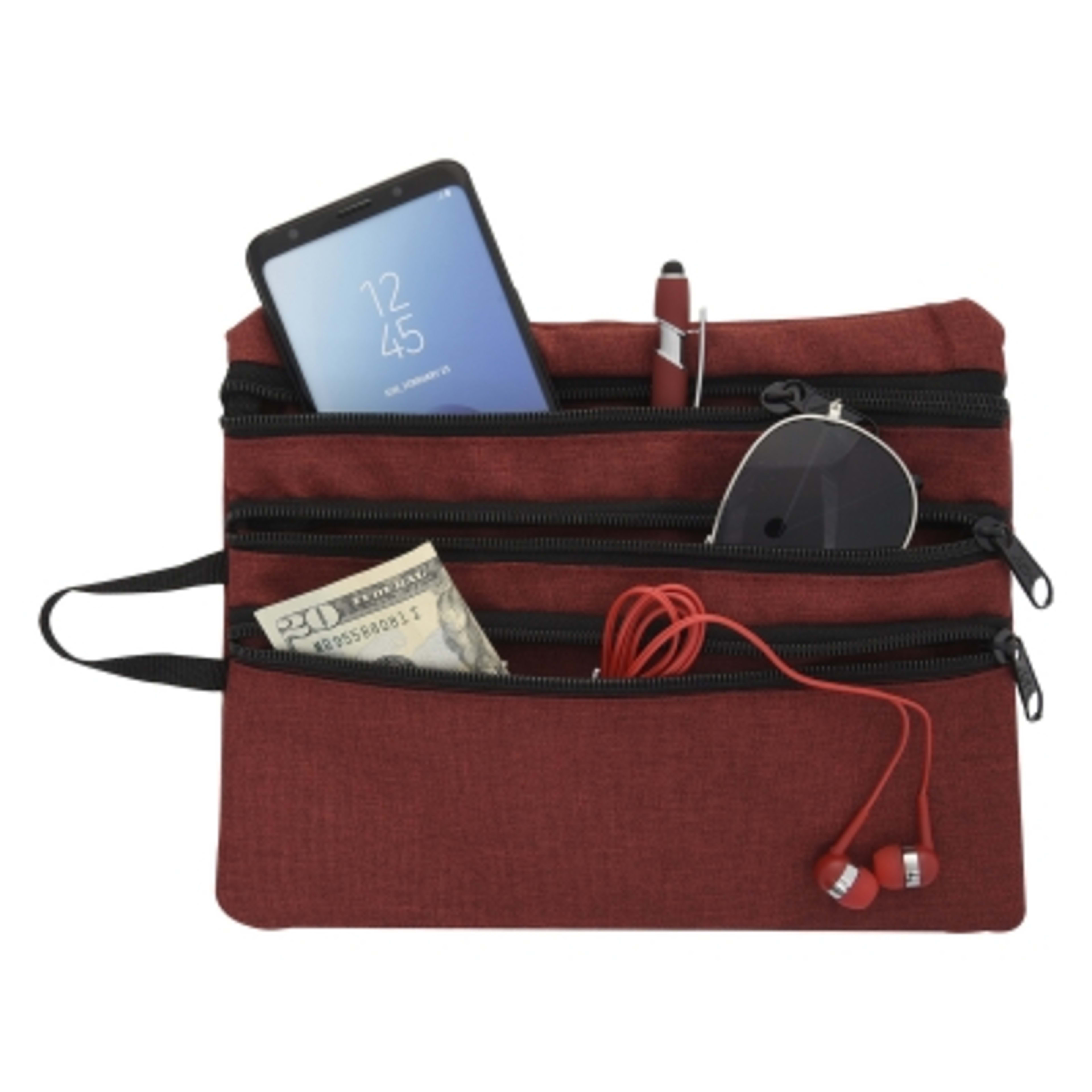 Heathered Tech Accessory Travel Bag - 9 x 7 in